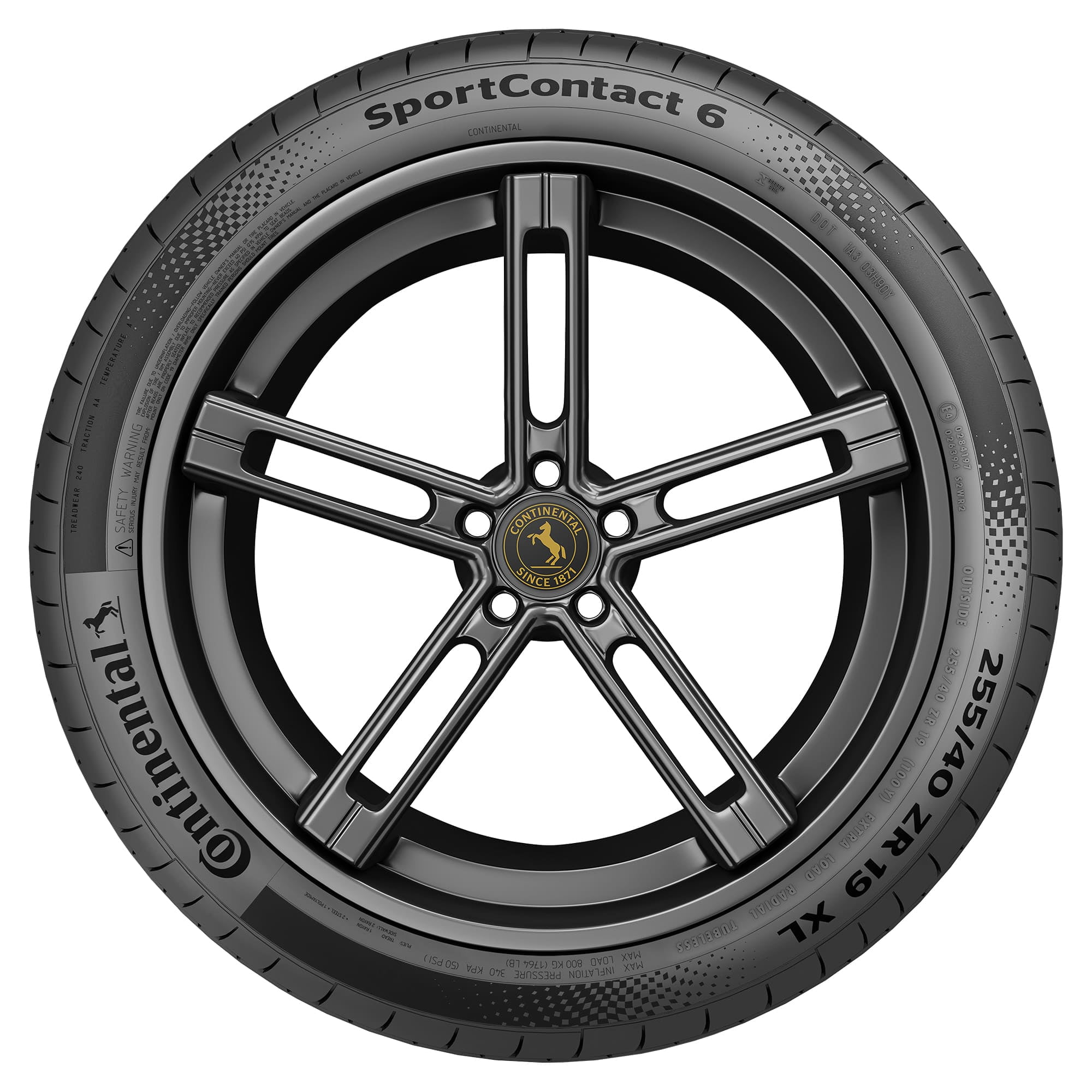 Continental SportContact 6 High-Performance Summer Tire (Black Sidewall, 245/35ZR19 XL) 6mxl6