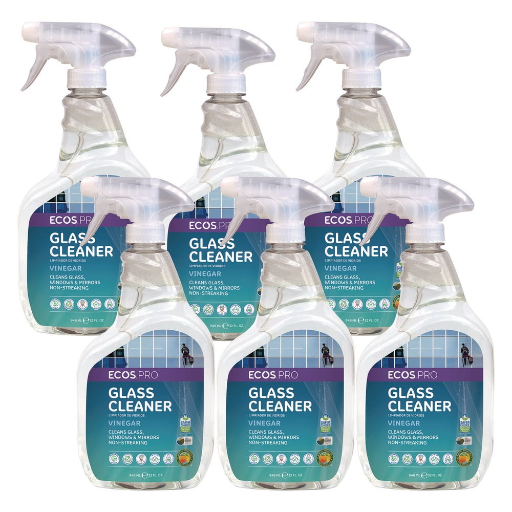 ECOS Proline Glass Cleaner Spray, Vinegar Scented Streak-Free Formula (32 fl oz, 6 Pack) 540zs
