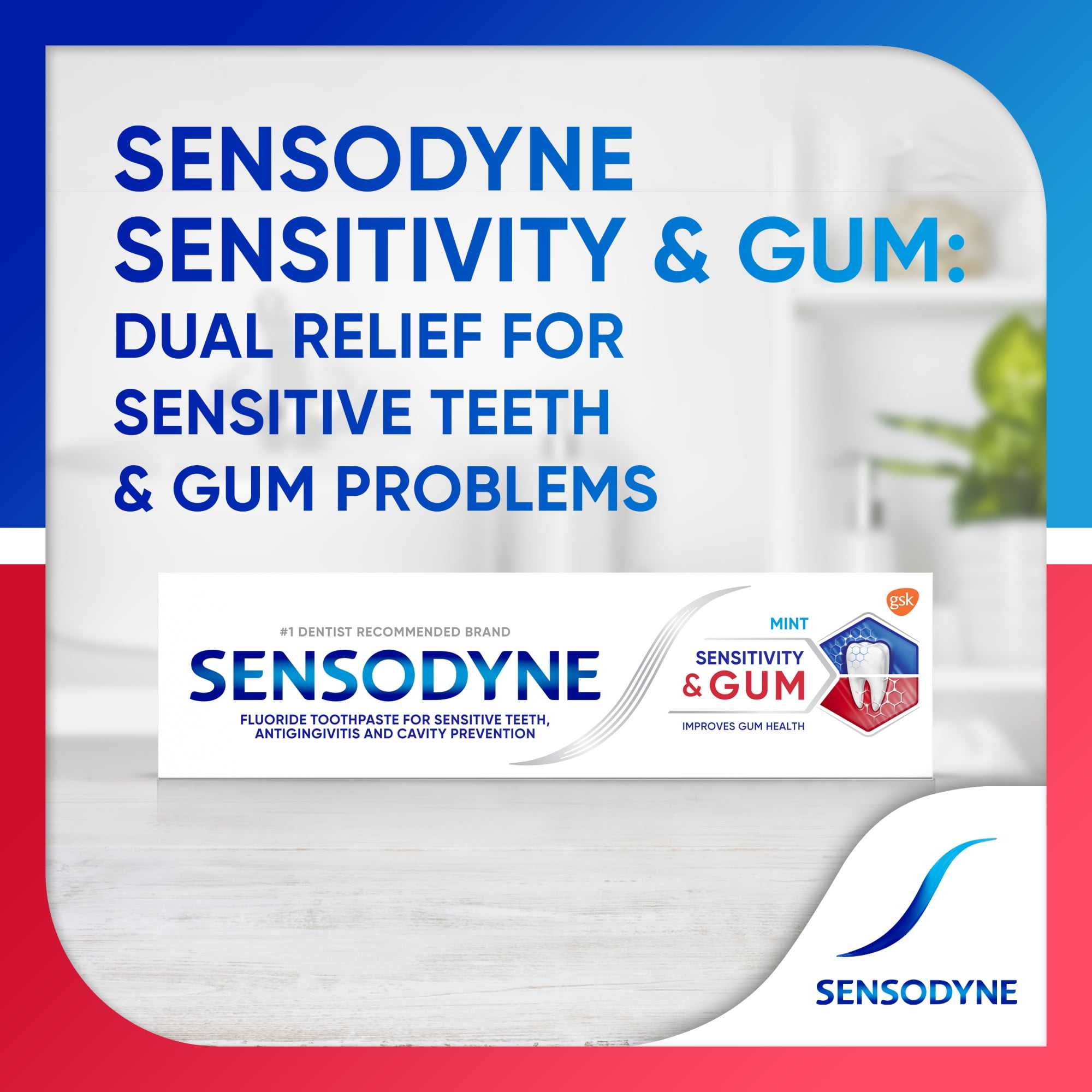Sensodyne Sensitivity & Gum Sensitive Toothpaste, Dual-Action Oral Care, Mint Flavor (3.4 oz) bh4ro