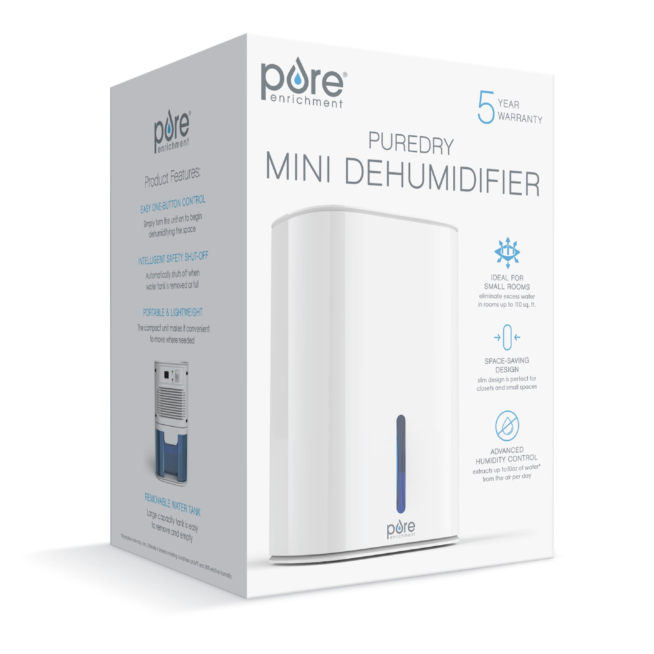 Pure Enrichment PureDry Mini Dehumidifier (White, 27 oz) apb9a