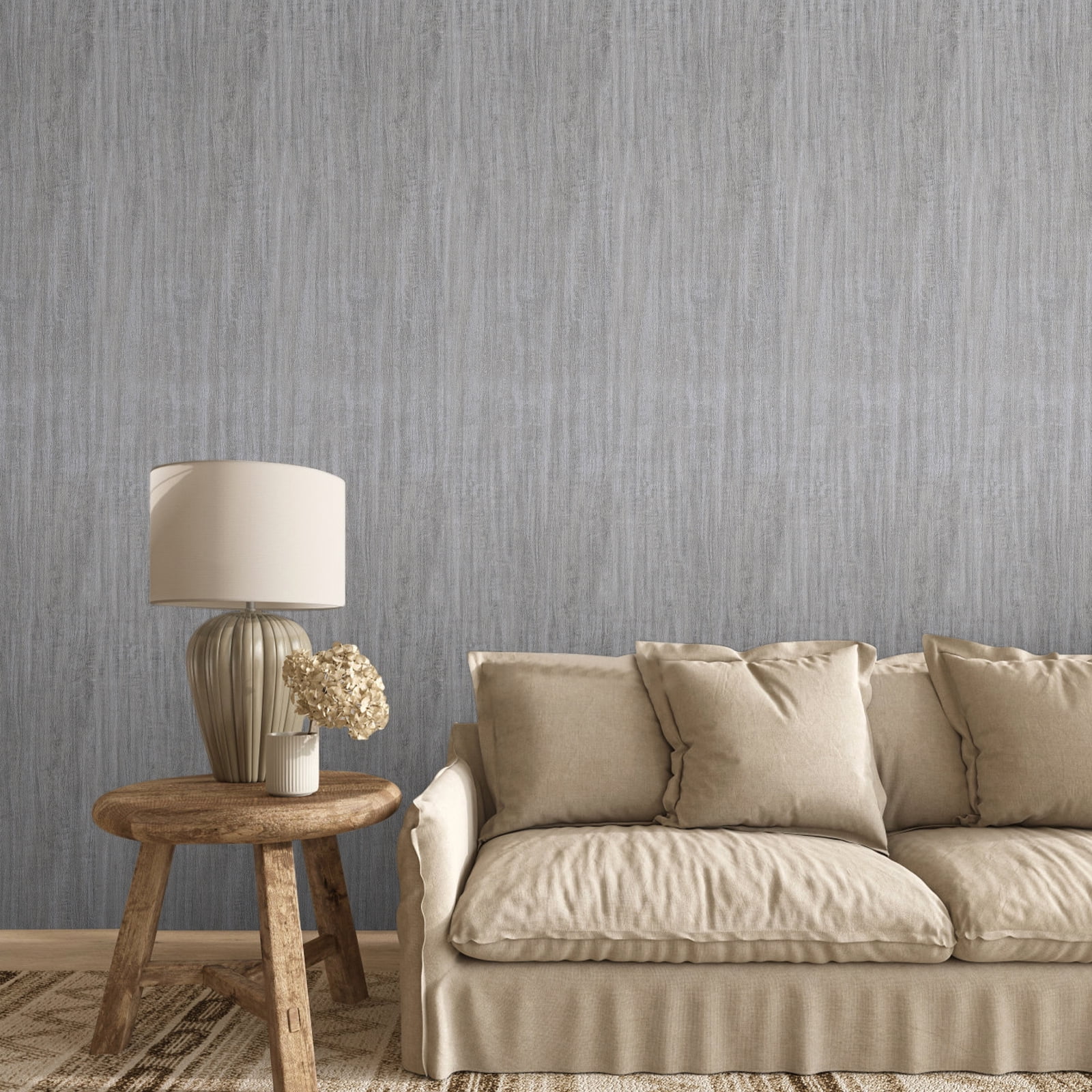 Abyssaly Gray Wood Peel and Stick Wallpaper, Waterproof Removable Contact Paper for Furniture and Wall Decor (Gray, 15.7 in x 118 in) ognrz