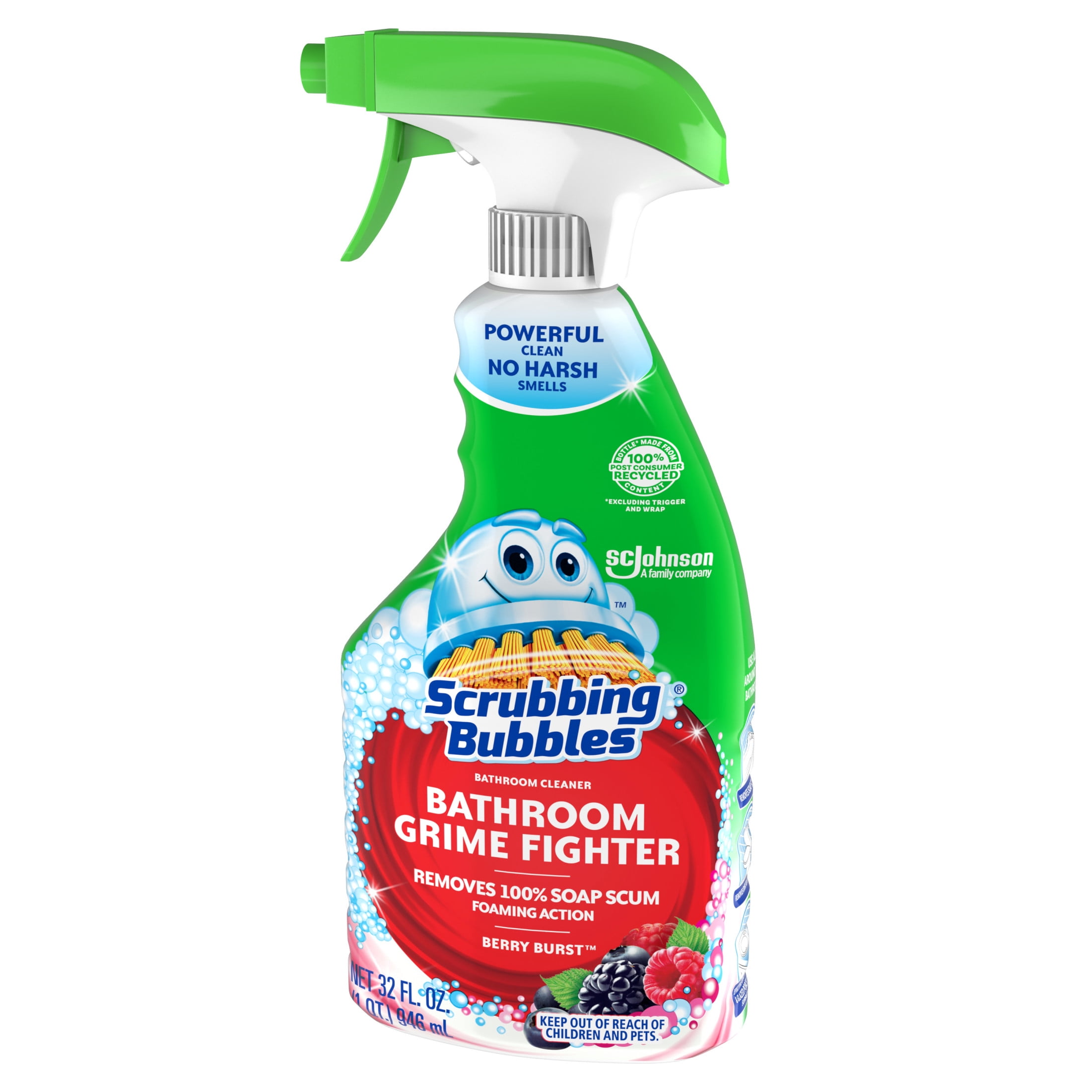 Scrubbing Bubbles Grime Fighter Bathroom Disinfectant Cleaner Spray (Berry Burst, 32 fl oz) qmg6i