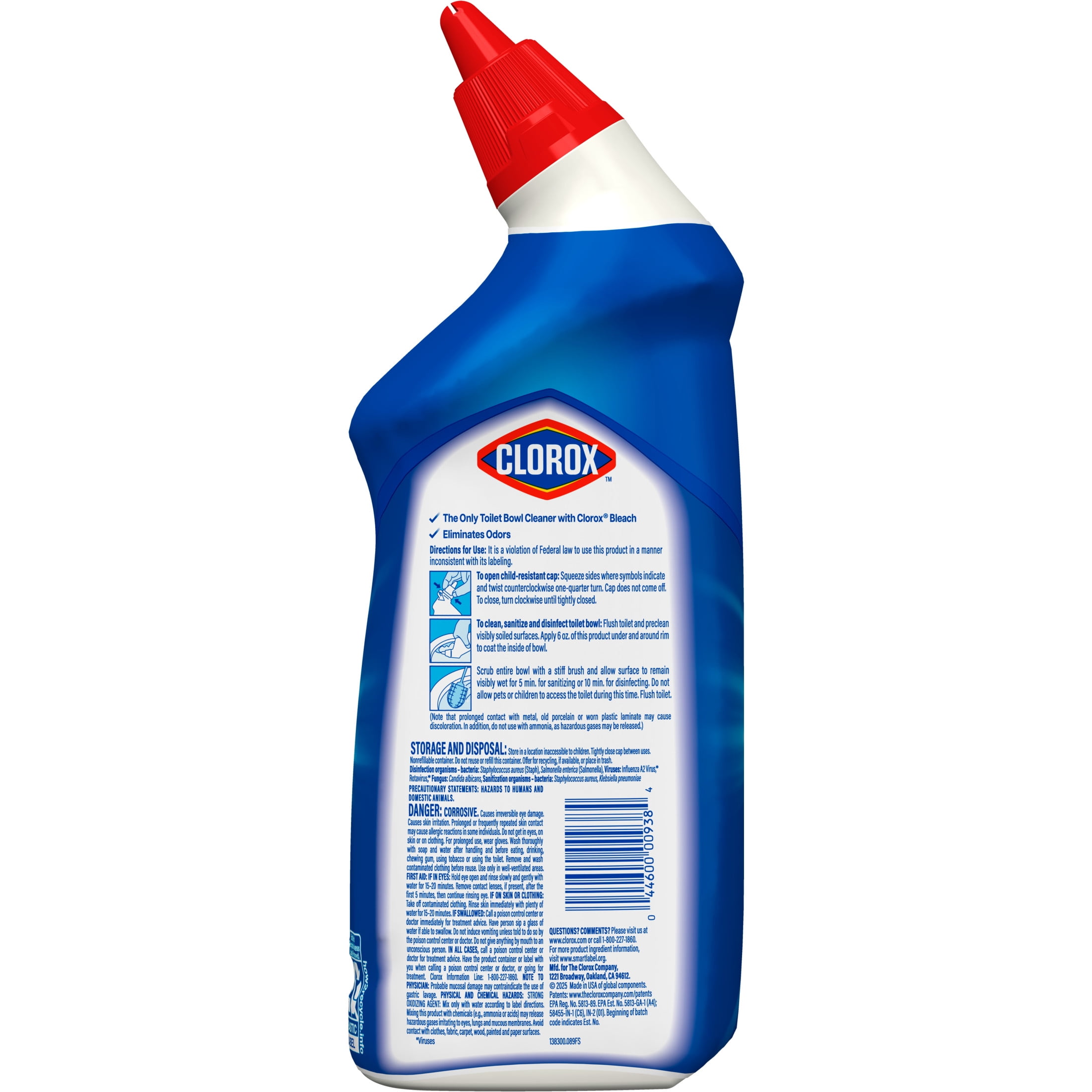 Clorox Toilet Bowl Cleaner with Bleach, Rain Clean Scent (24 fl oz) atrrd