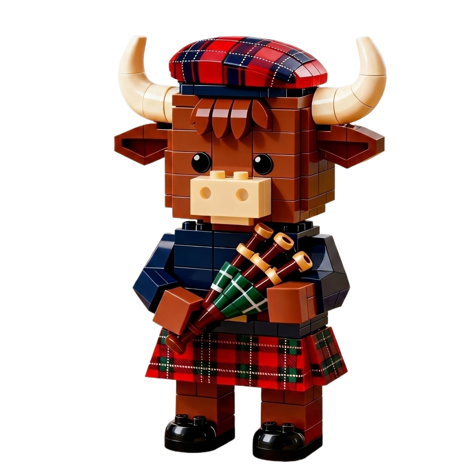 YGUO Highland Cow Building Blocks Set, Creative Scottish Animal Brick Model for Home Office Decor (241 Pieces, 4.8 in Height) lo5y0
