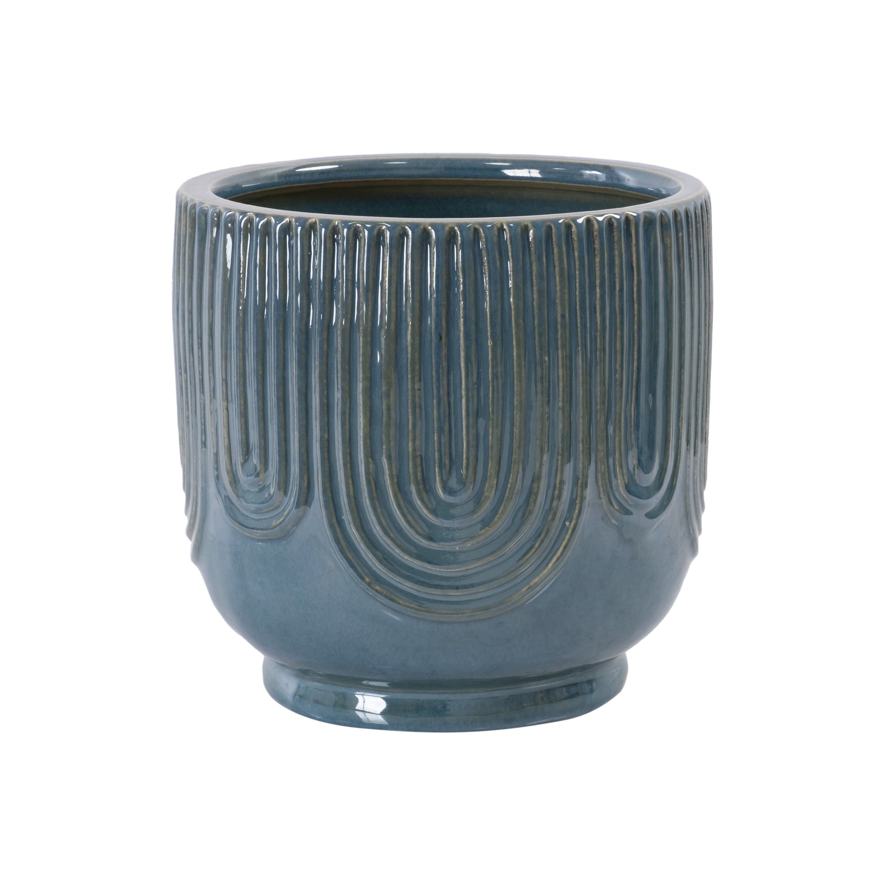 Beautiful Pill Debossed Ceramic Planter (Soft Teal, 8 in) kh0fv