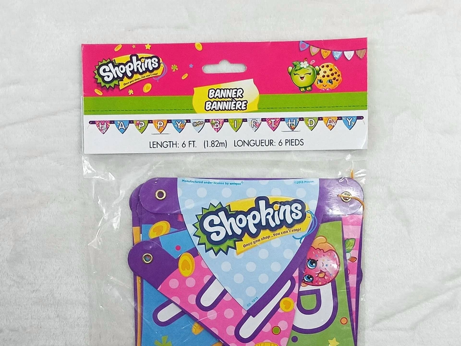 PRIME Shopkins Happy Birthday Jointed Banner Party Decoration (6 in) k8mjn