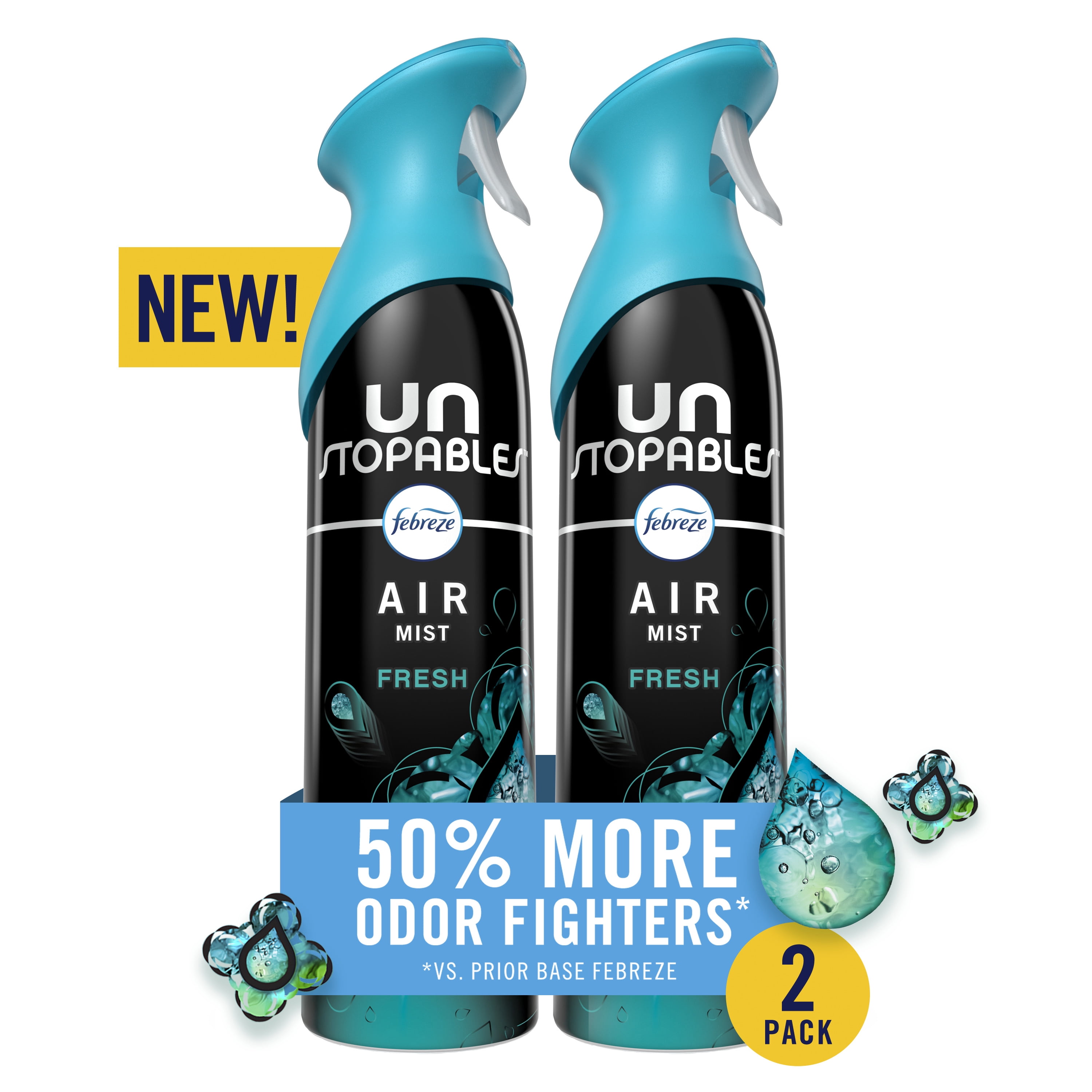 Febreze Air Mist Air Freshener Spray, Unstopables Fresh Scent (Fresh, 2 Pack, 8.1 oz) j8ajq