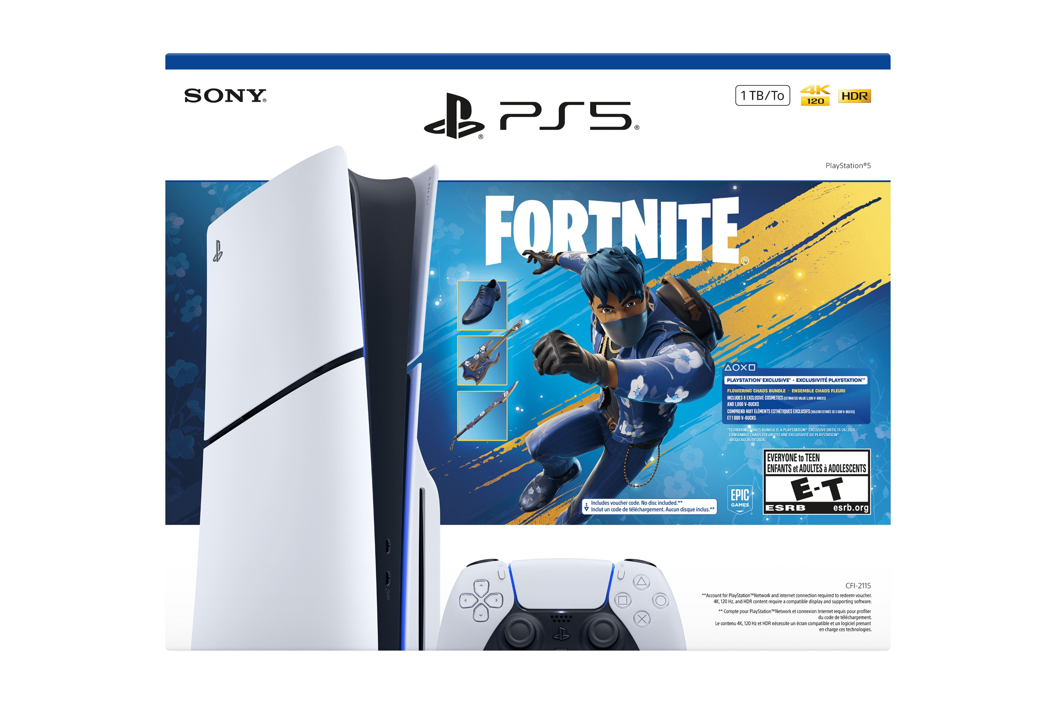 PlayStation 5 Console 1TB Fortnite Flowering Chaos Bundle (White, 1TB) kye2l