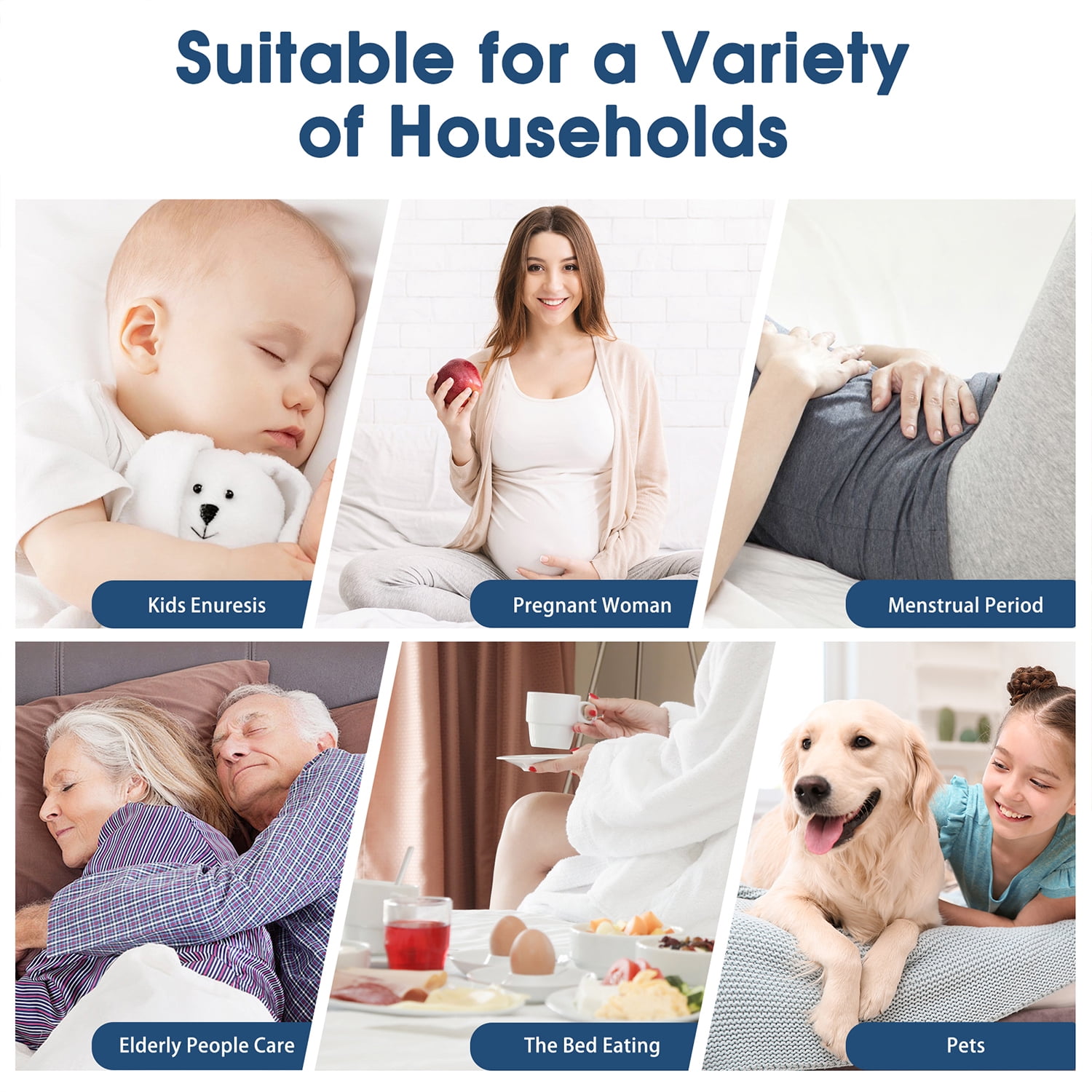 Cshidworld Queen Size Waterproof Mattress Protector (Noiseless, Hypoallergenic, Breathable Quilted Fitted Cover, 8-21 in Deep Pocket) oc53n