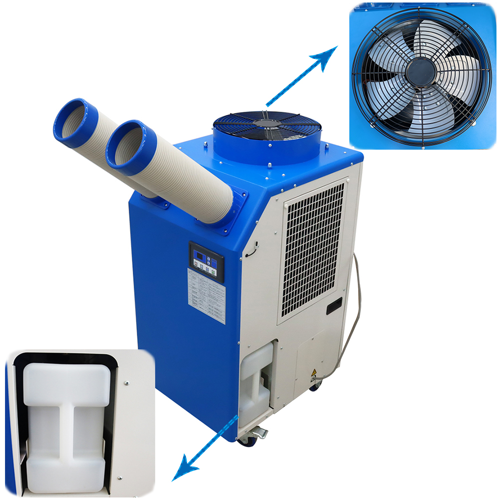 Techtongda Industrial Portable Air Conditioner Spot Cooler with Intelligent Control (Blue, 220V) defua