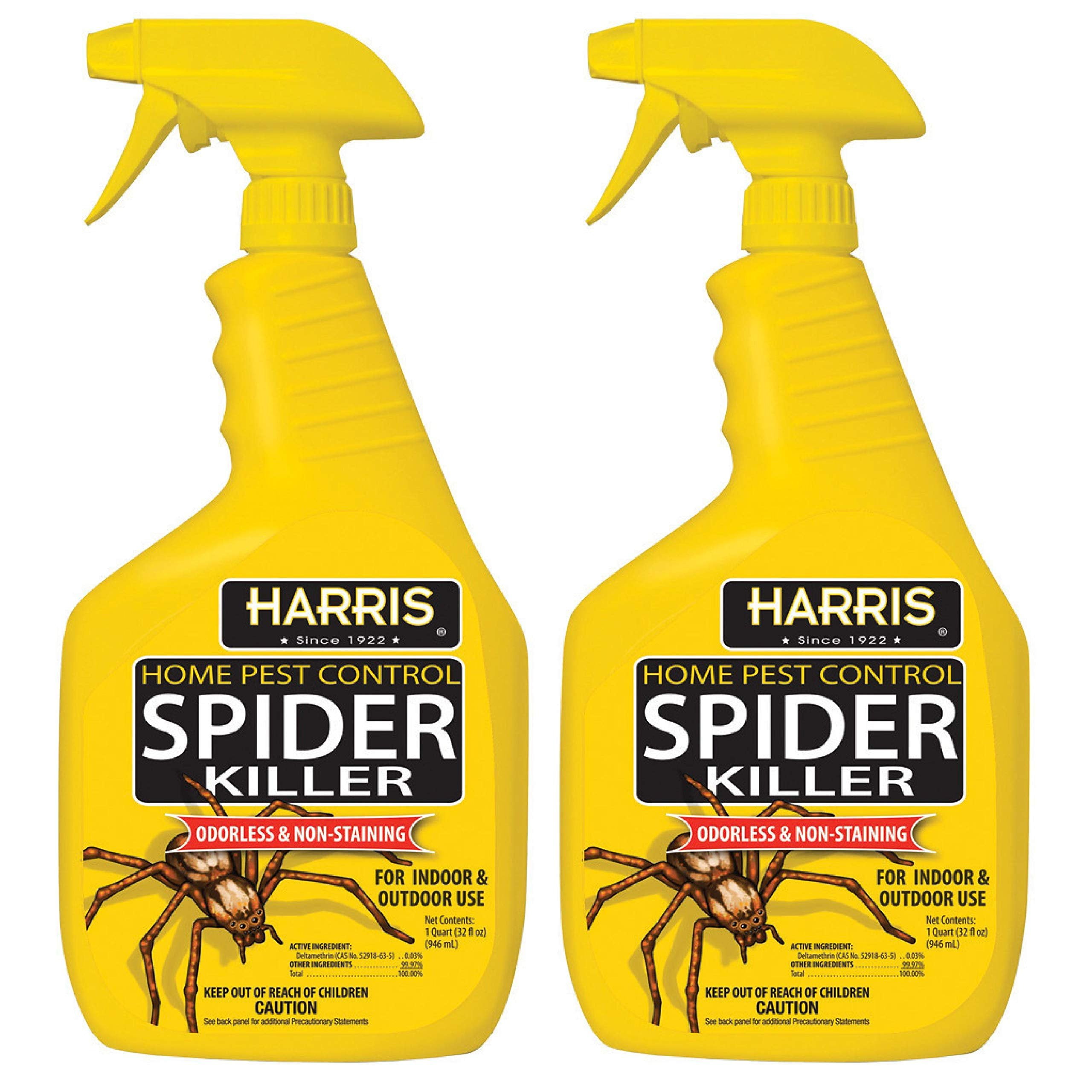 HARRIS Spider Killer Liquid Spray, Odorless and Non-Staining Insect Control (Clear, 64 fl oz, 2-Pack) kn1yn