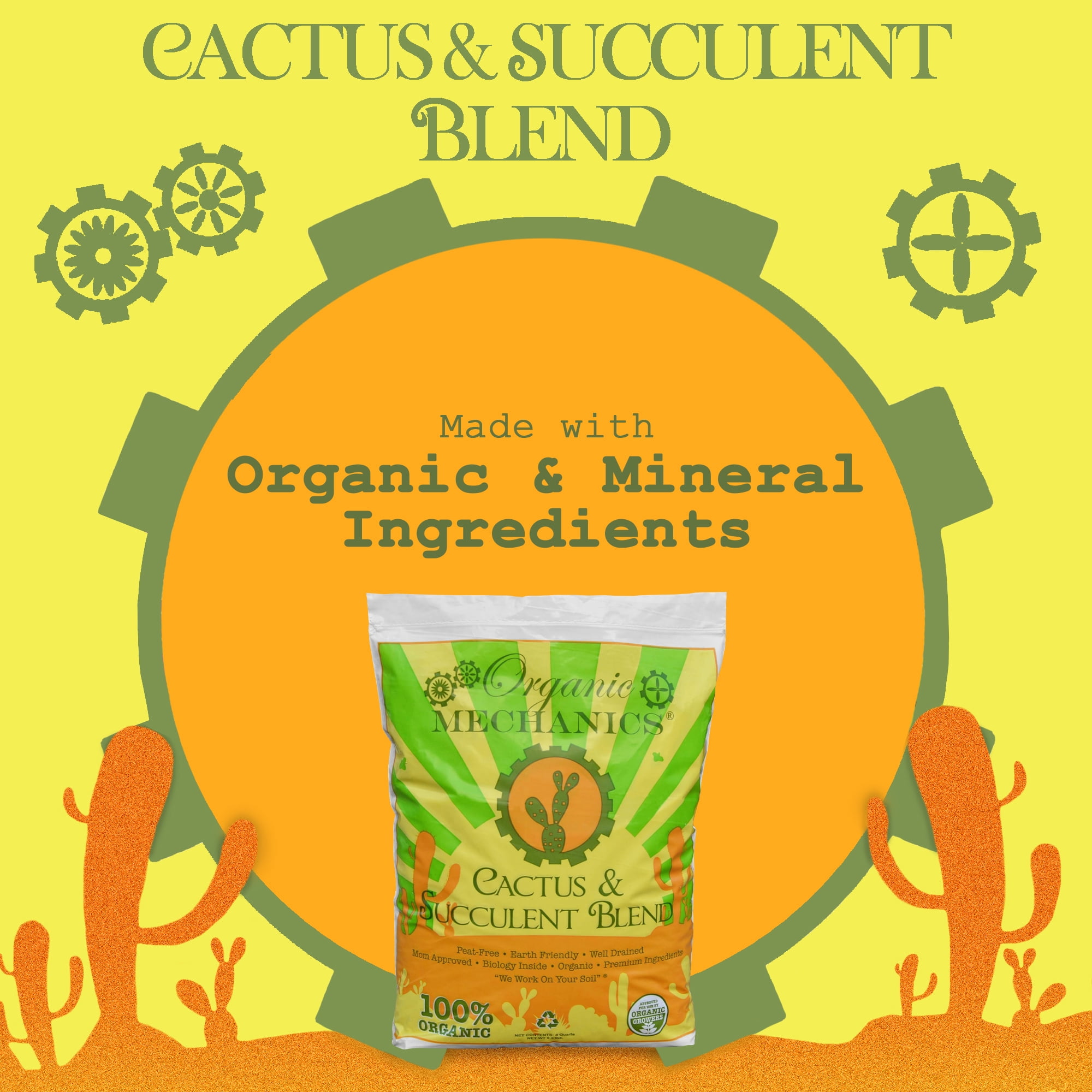 Organic Mechanics Cactus and Succulent Blend Potting Soil (8 qt) slh1v