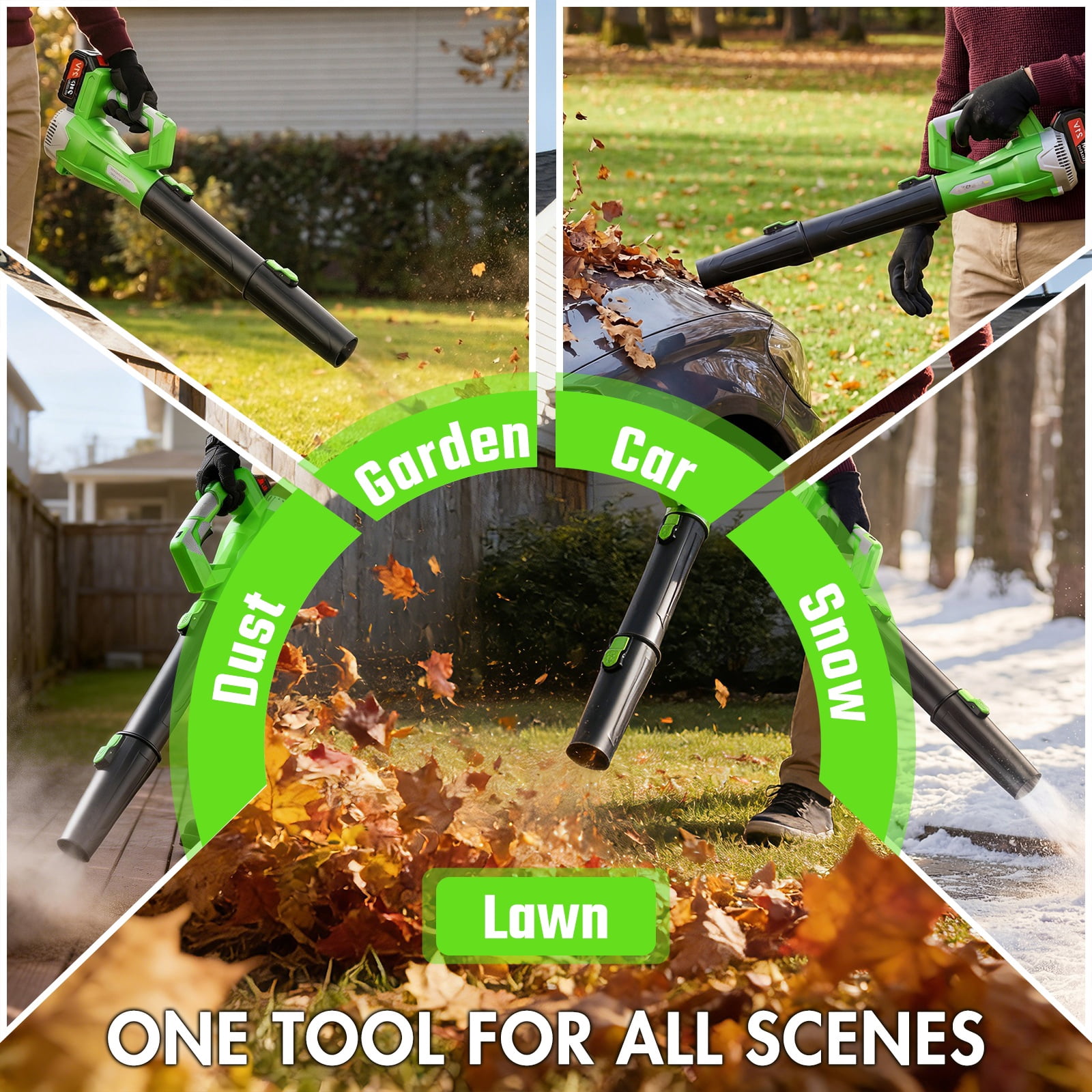 CATGOOD 21V Cordless Leaf Blower, 750CFM 200MPH Electric Blower with 6 Speed Control and 2 Batteries (Black, 3.2 lb) vkwln