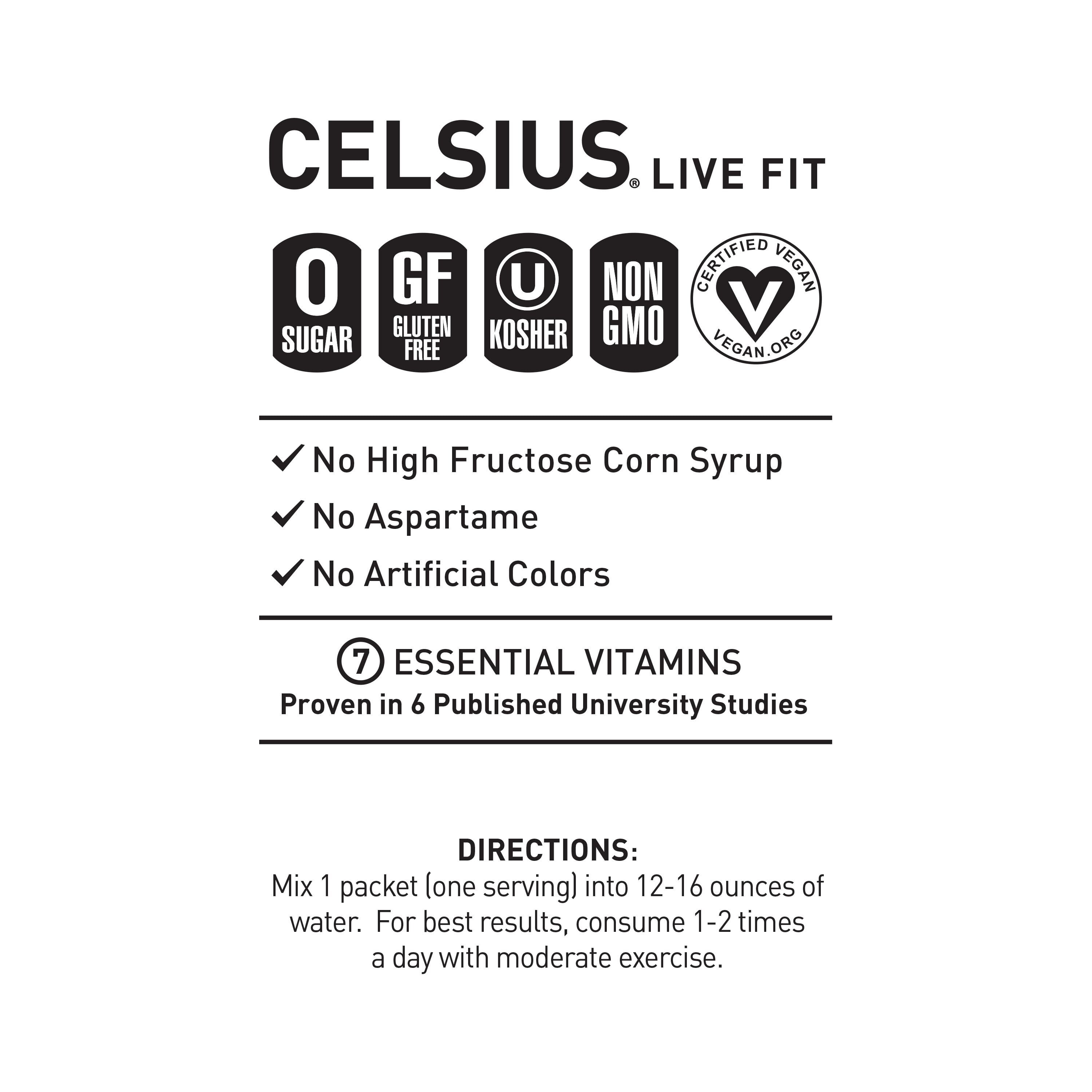CELSIUS On The Go Energy Drink Mix, Blueberry Lemonade (14 Stick Pack) f6hgu