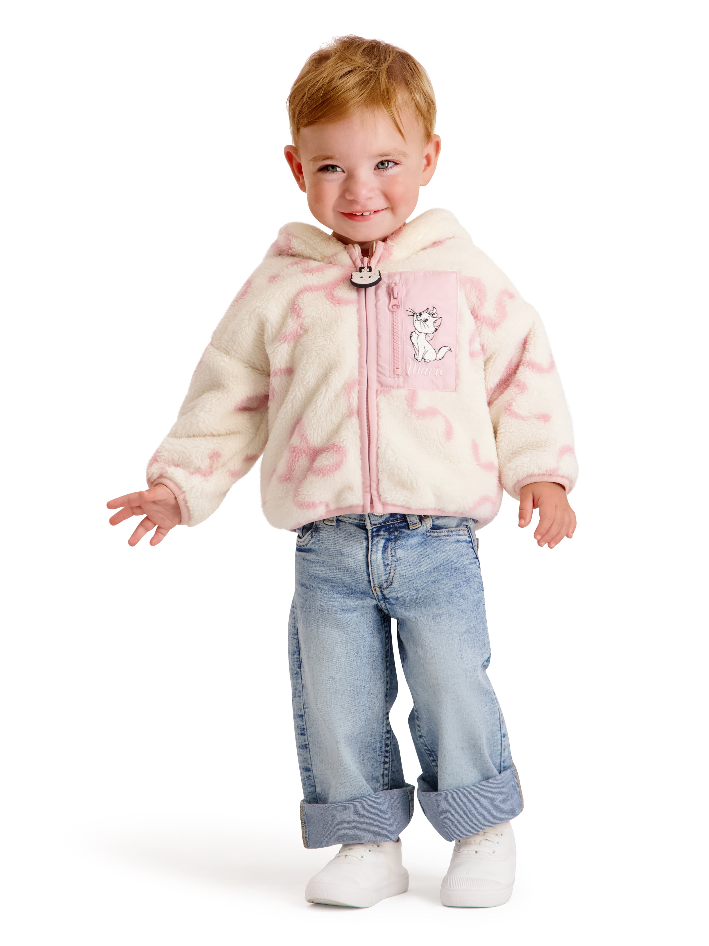 The Aristocats Marie Toddler Girls Sherpa Jacket (White, 5T) 907xn