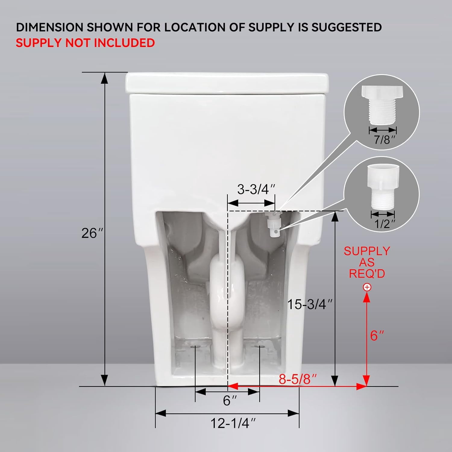 HOROW Compact One Piece Toilet, Elongated ADA Height Bowl with Soft-Close Seat (White, 17.3 in) rlz90