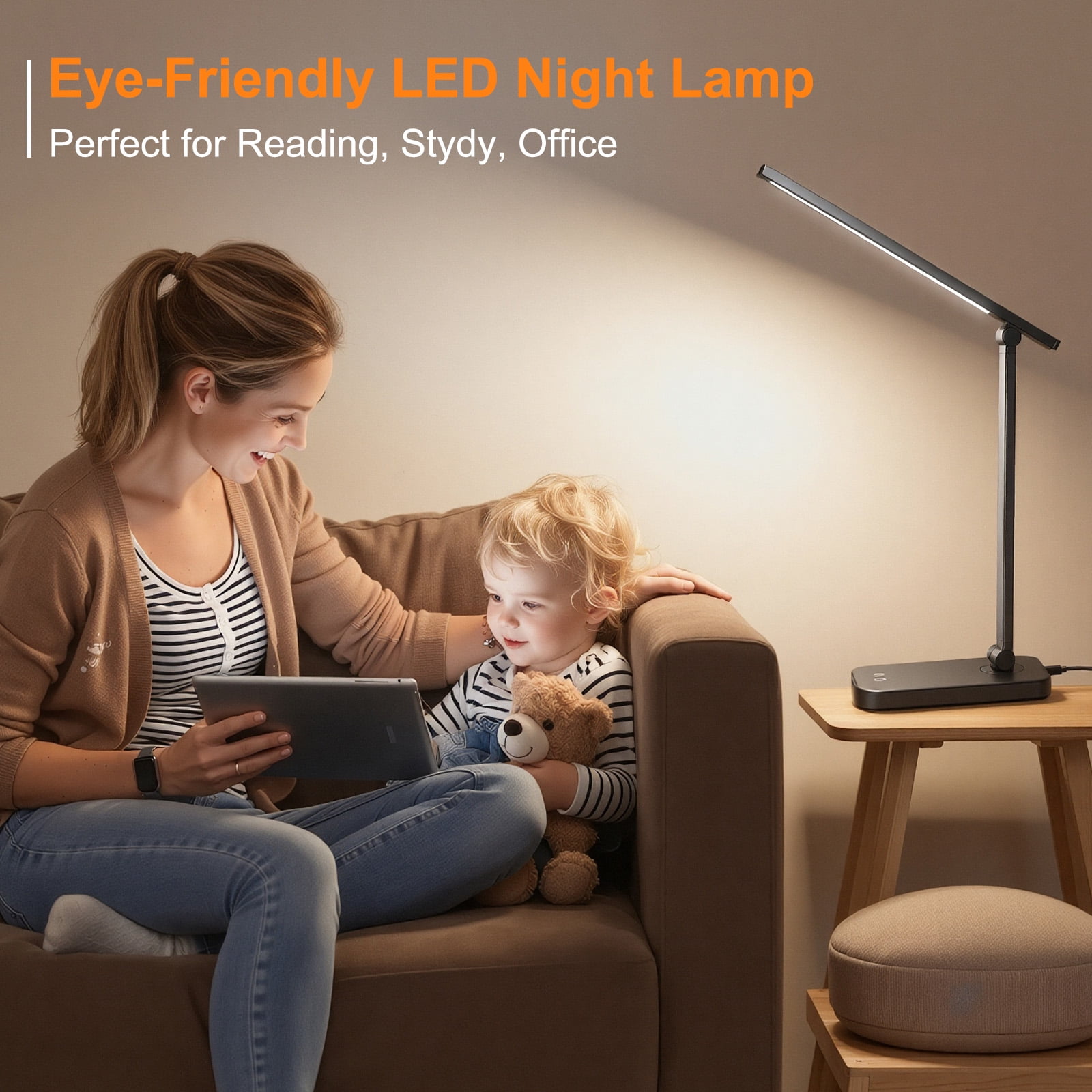 OTROAD LED Desk Lamp with USB Charging Port, Eye-Caring Dimmable Reading Light with 3 Color Modes & 3 Brightness Levels (White, 12 in) zlwj9