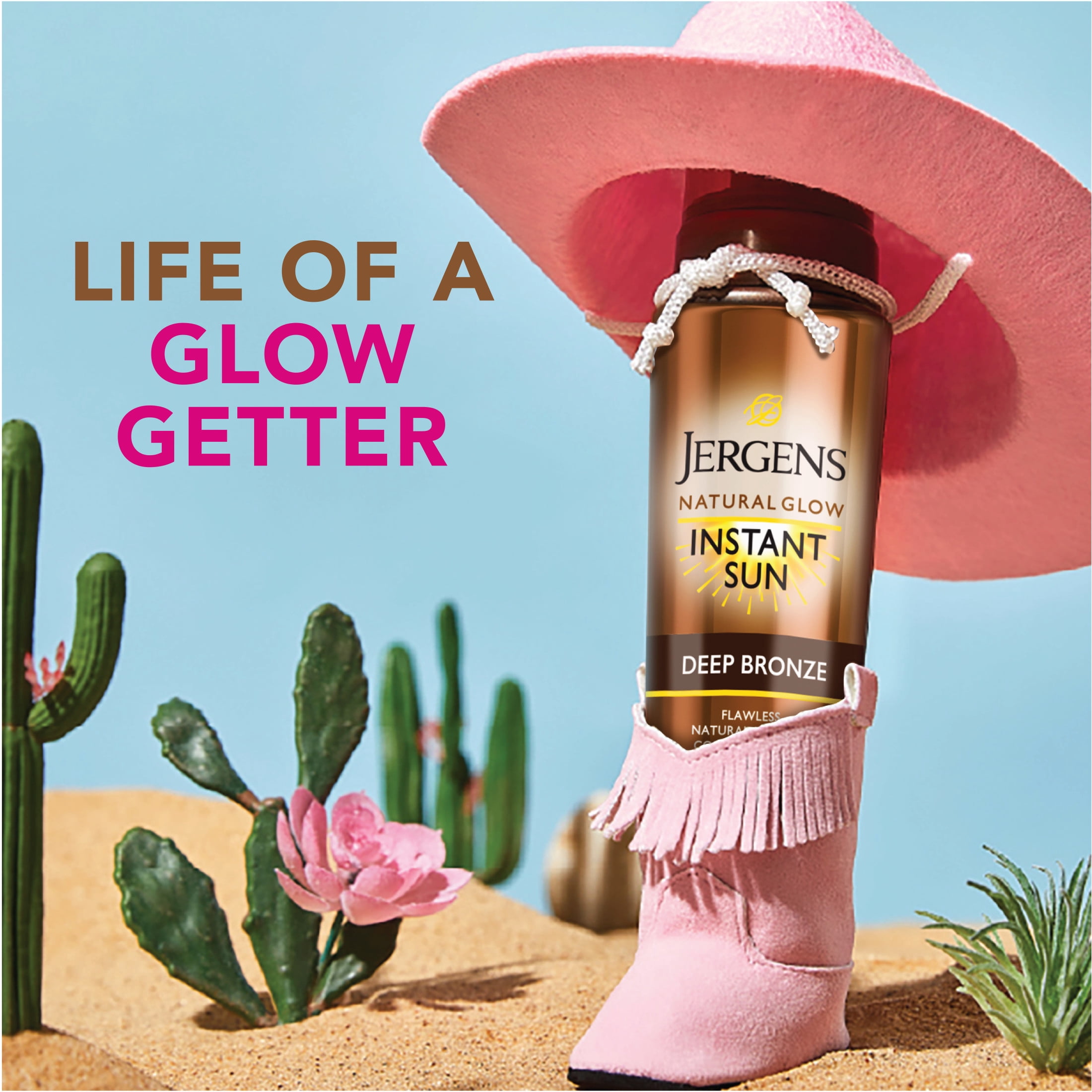 Jergens Natural Glow Instant Sun Sunless Tanning Mousse, Streak-Free Self Tanner for Deep Bronze Tan (Deep Bronze, 6 fl oz) kx51w