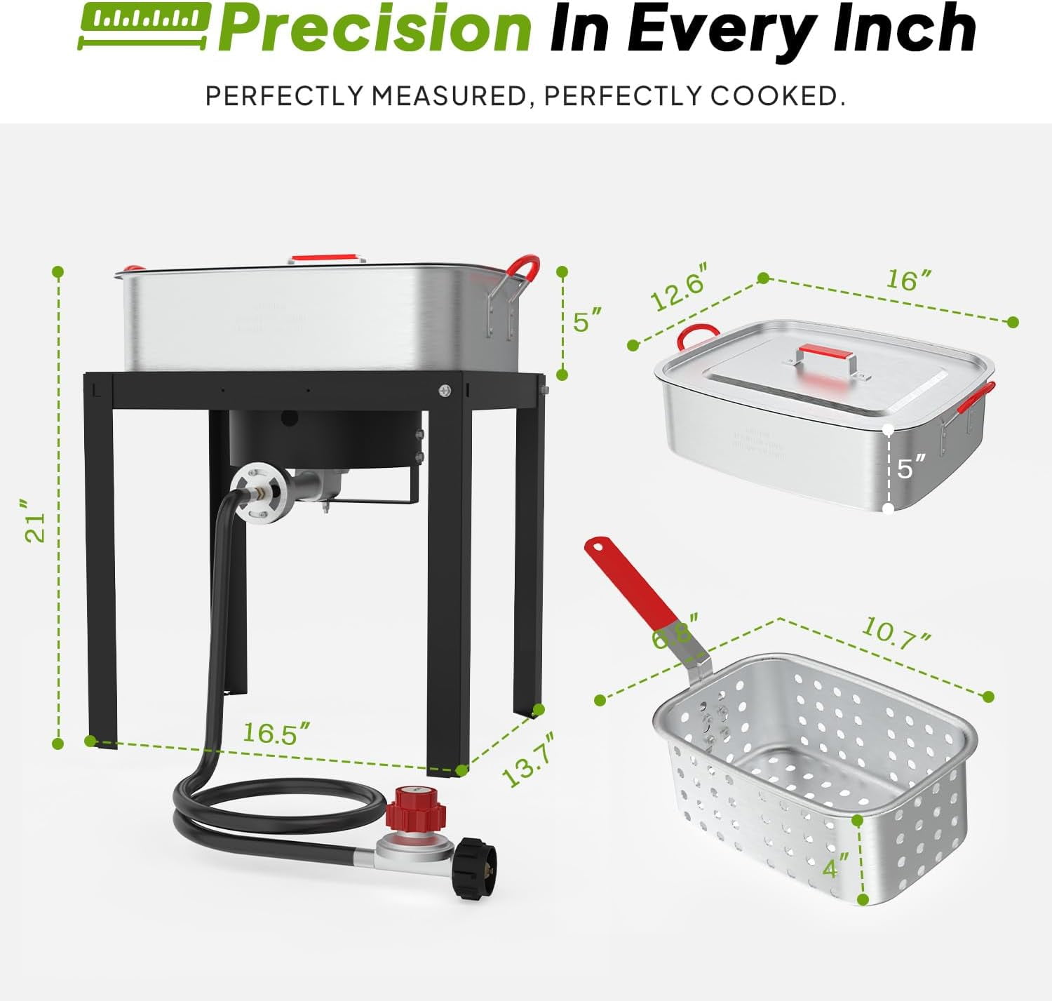 Generic 18QT Propane Deep Fryer Outdoor Cooking Station with 2 Baskets, Thermometer, and 58,000 BTU Burner (18 Quart) reur6