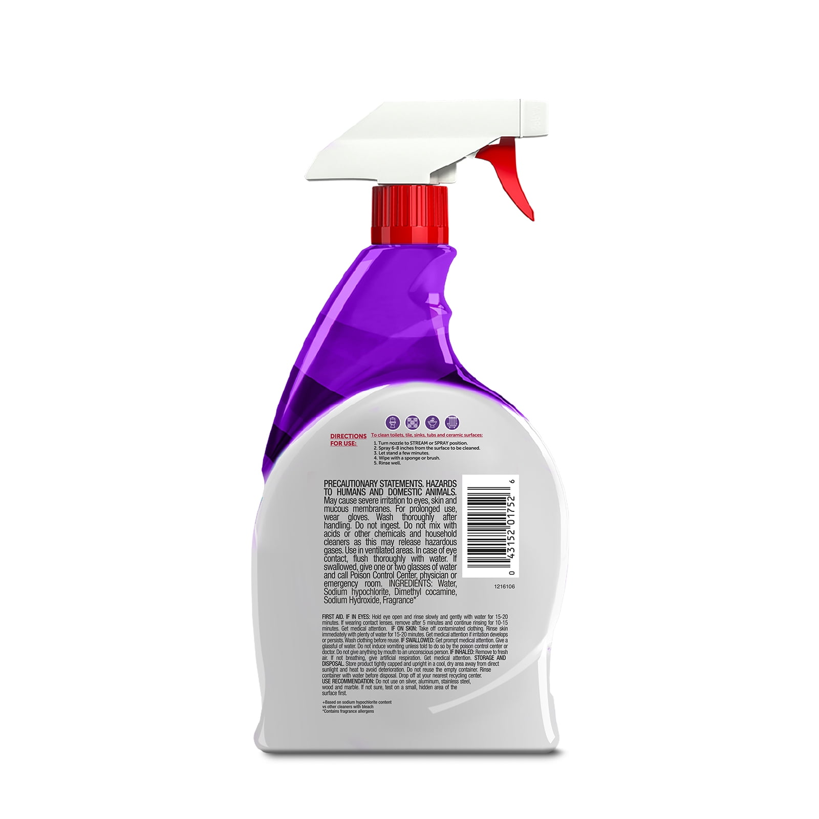 Cloralen All Purpose Bathroom Cleaner Spray with Bleach, Lavender Scent (Lavender, 32 fl oz) 7o8ov