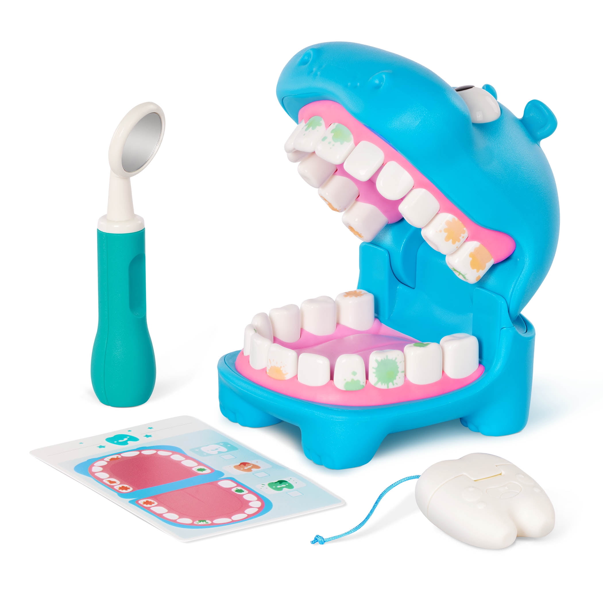 Battat Hippodontist Dentist Pretend Play Set with 15 Accessories (Multi-color, 15 Piece Set) 6ezwq