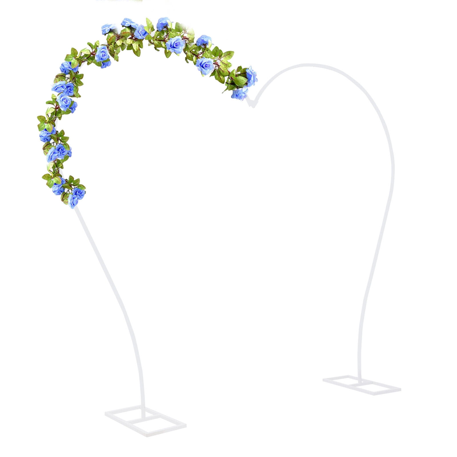 Miumaeov Heart-Shaped Metal Arch Stand for Wedding and Party Backdrop Decoration (White, 8.7 ft x 7.7 ft) ha2nl