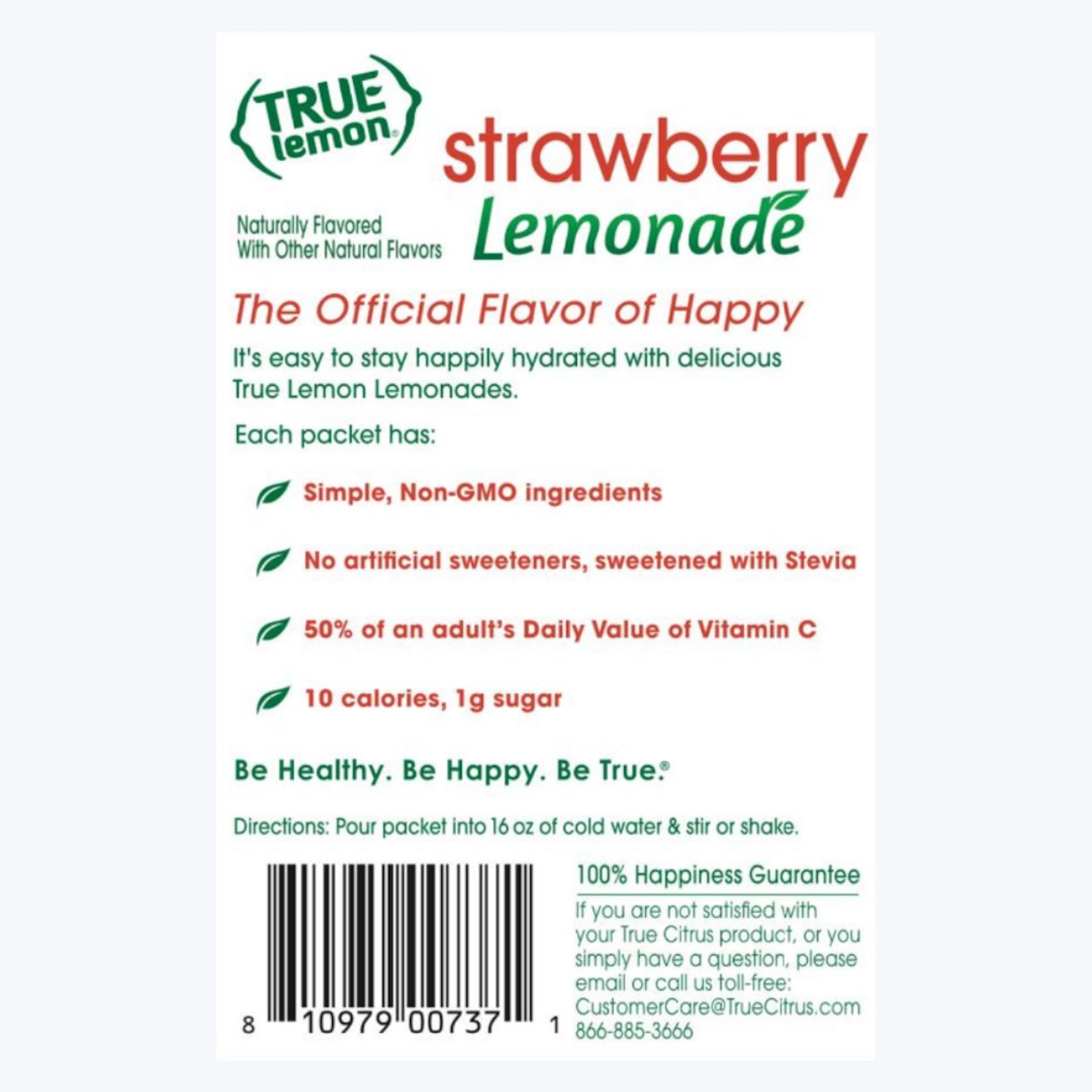 True Lemon Strawberry Lemonade Drink Mix Powder (10 Count, 1.06 oz) zt6q9