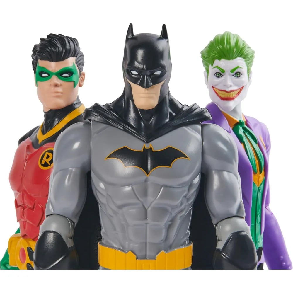 DC Comics Batman, Robin, and The Joker Action Figure Set (12 in, 3-Pack) w8jfw