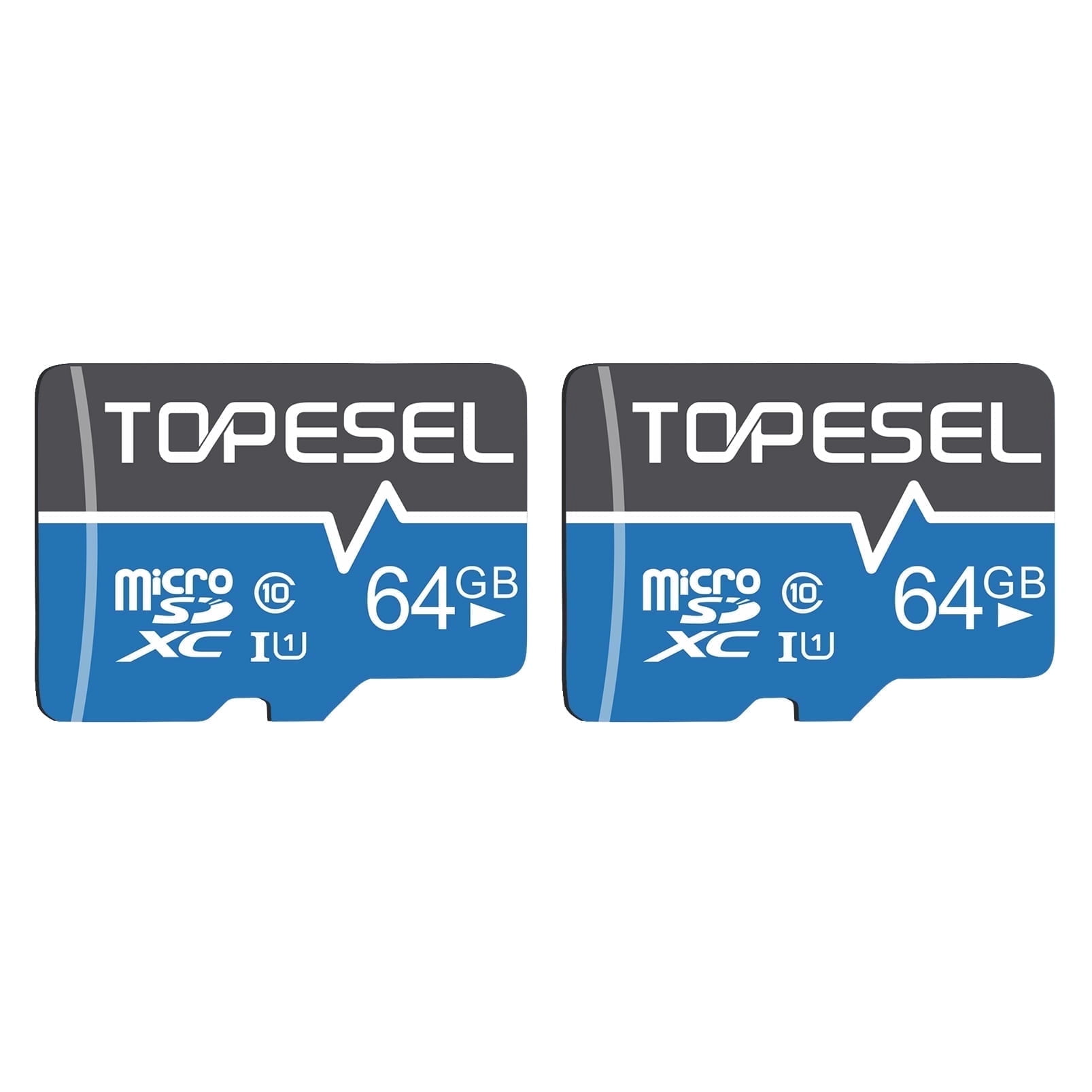 Topesel microSDXC Memory Card with Adapter (Black, 2 Pack, 128GB Total) 5j32o