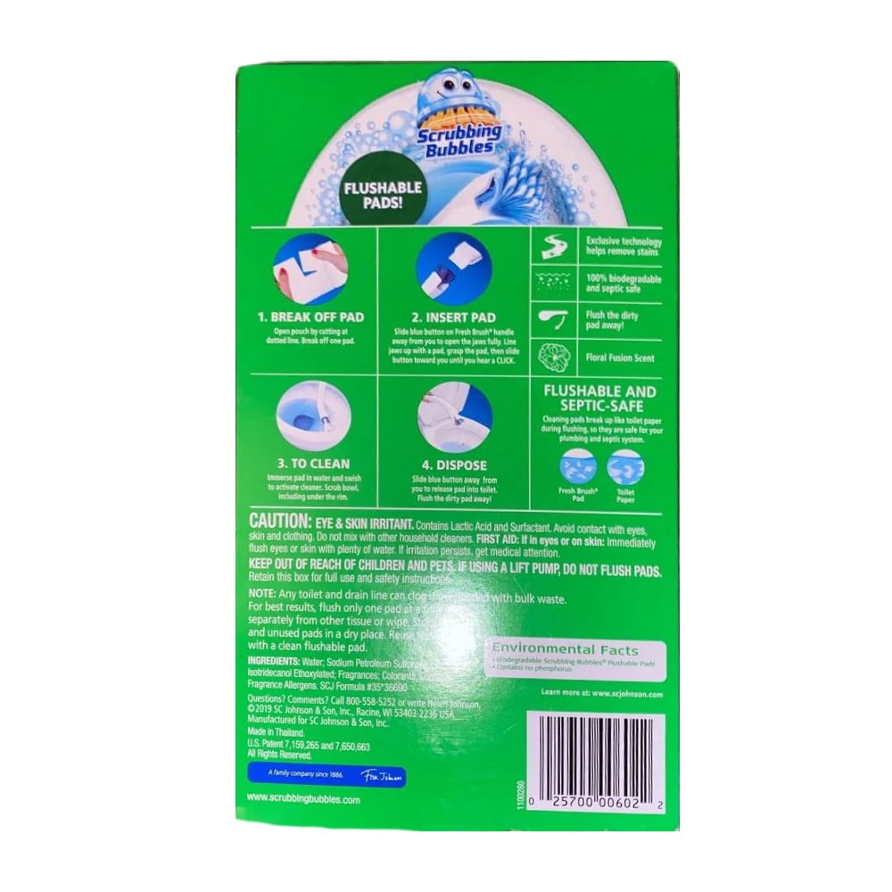 Scrubbing Bubbles Fresh Brush Flushable Toilet Bowl Cleaner Refills (Floral Fusion, 10 ct) 072o7