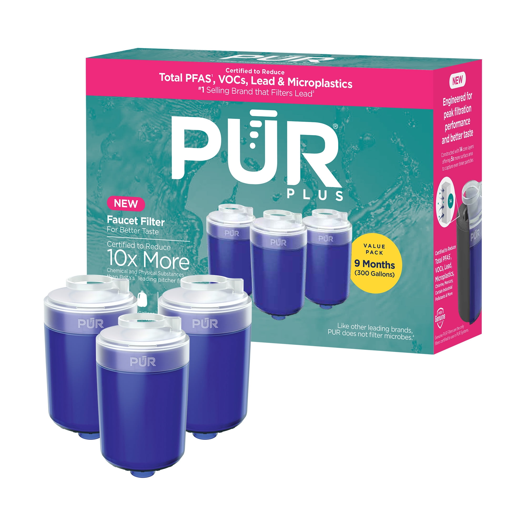PUR PLUS Faucet Mount Water Replacement Filter Cartridge (3 Pack) 21huf
