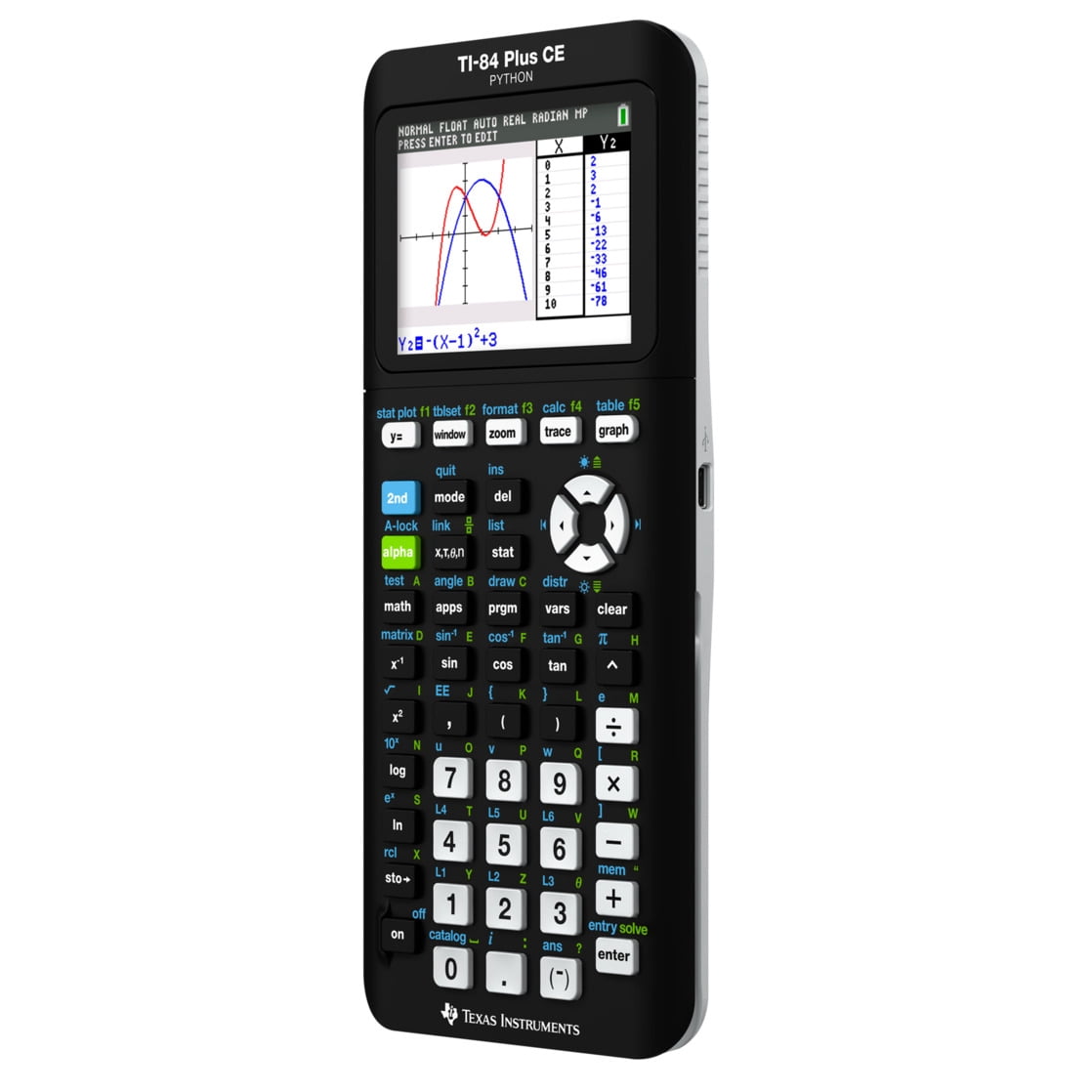 Texas Instruments TI-84 Plus CE Python Graphing Calculator (Black, 1 Unit) 8hylf