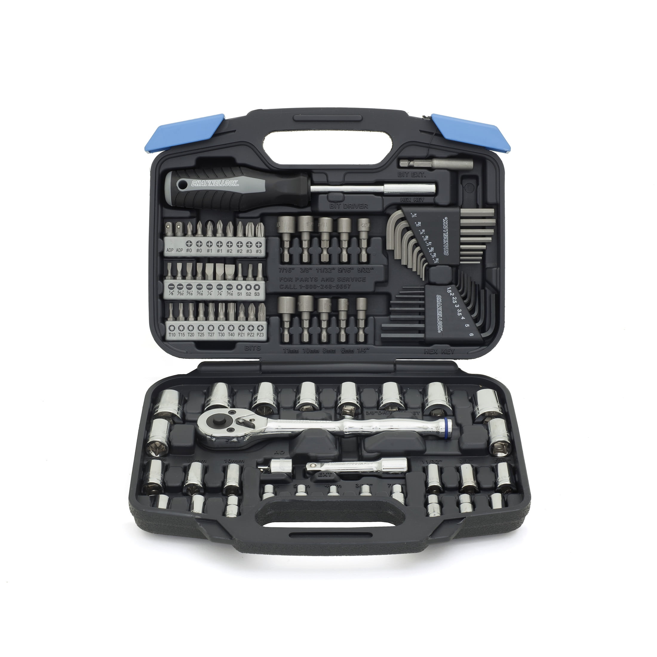 Channellock Mechanic's Tool Set with DYNA DRIVE Torque System, Chrome Vanadium Steel, Professional Grade (Silver, 94 Piece Set) e0a8o - Image 2