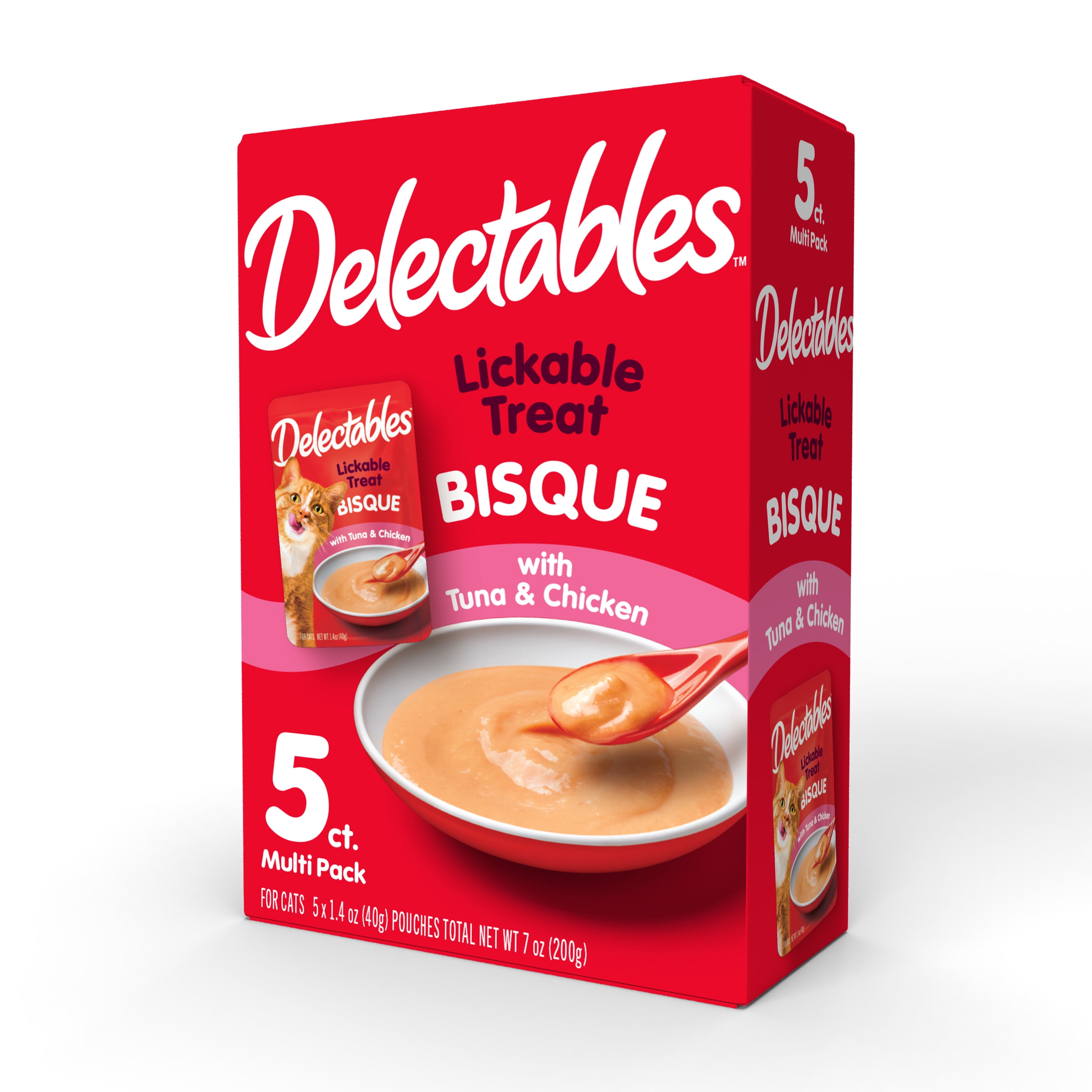 Delectables Bisque Tuna & Chicken Lickable Wet Cat Treats (5 Count, 1.4 oz) 72tkf