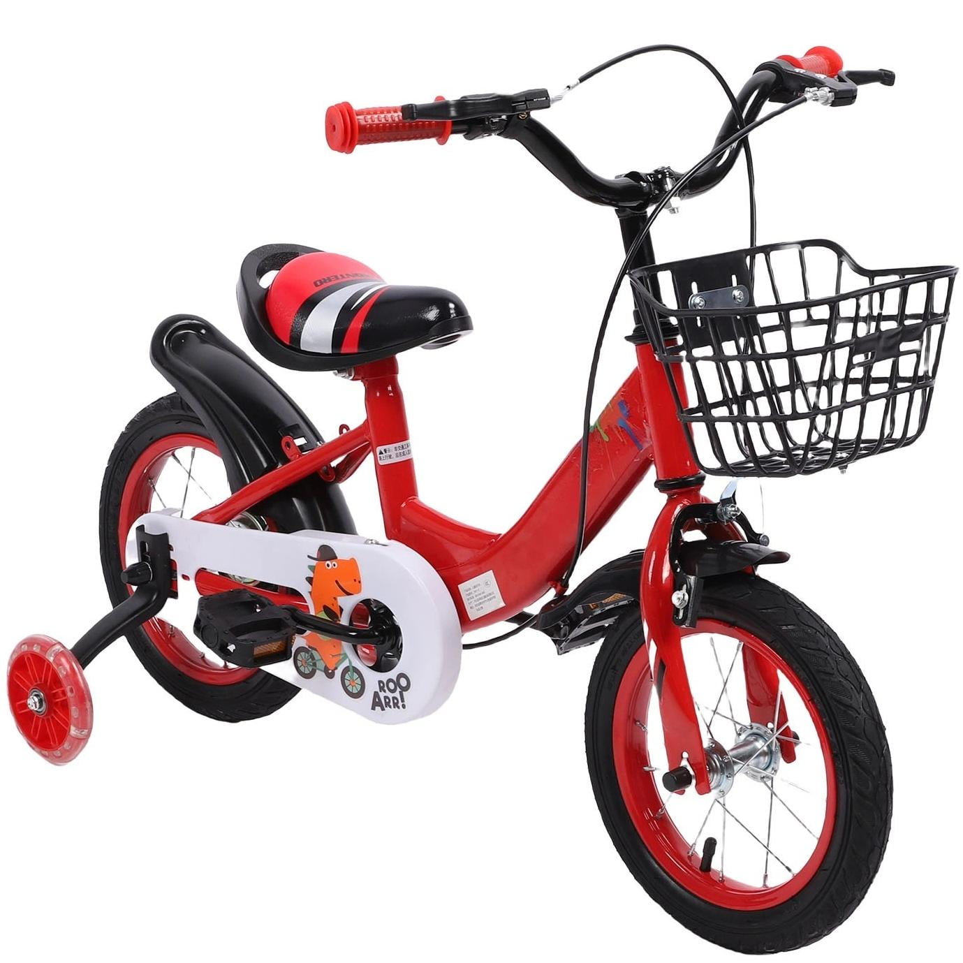 Eotvia Kids Bike with Training Wheels (Red, 12 in) hkvsa
