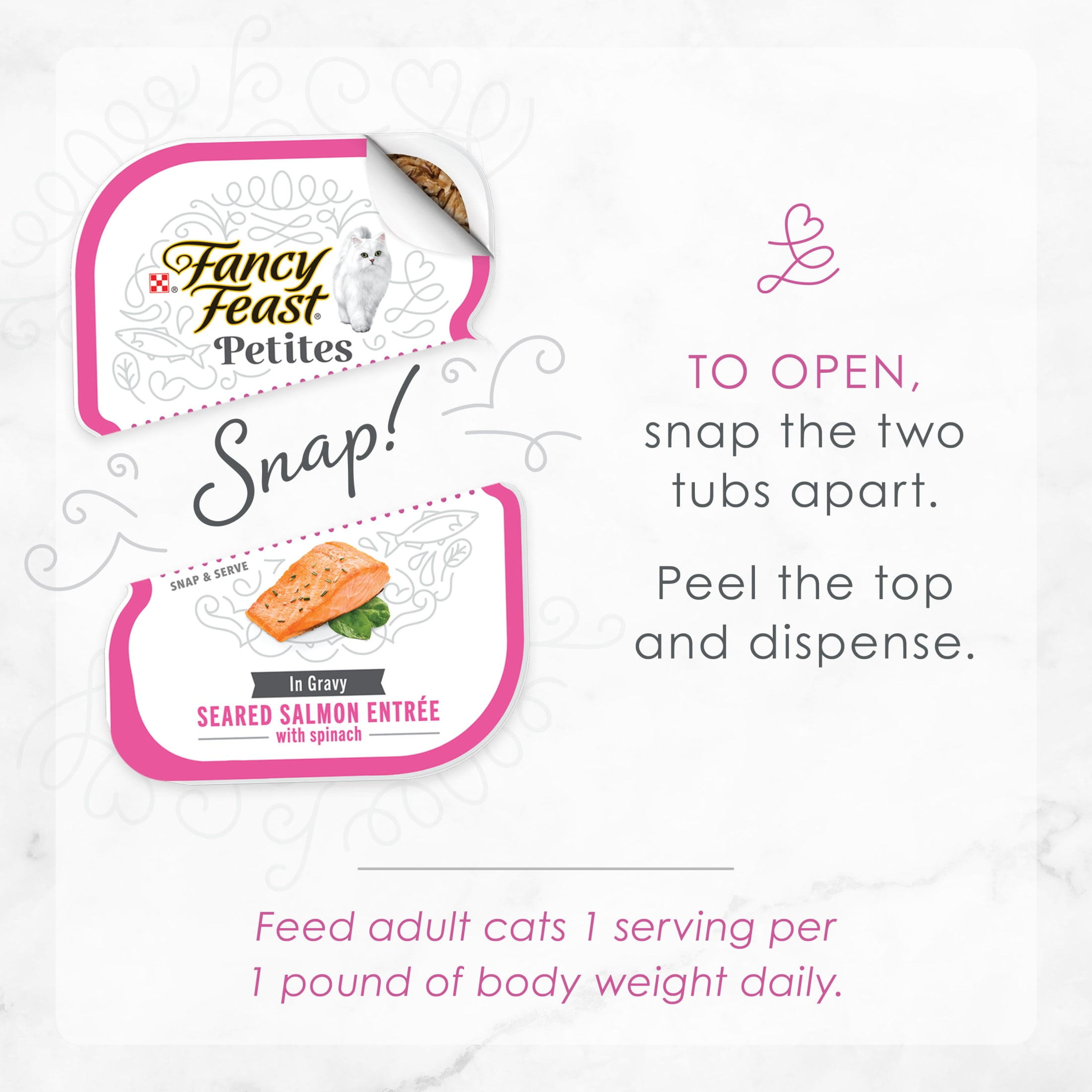 Fancy Feast Petites Seared Salmon Entree with Spinach Wet Cat Food (12 Pack, 2.8 oz) anumx