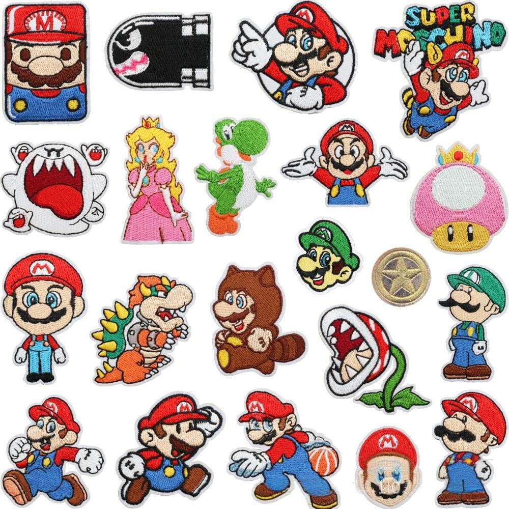 DLDZSW Mario Cartoon Embroidered Patches for Clothing Repair and DIY Decoration (21 Pieces) e1pu1