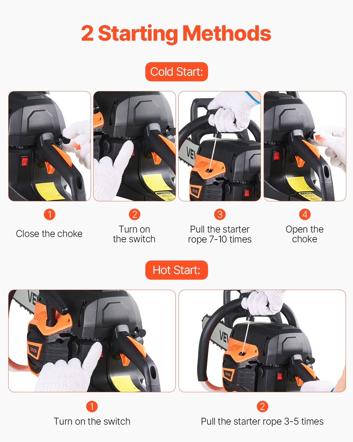 VEVOR Gas Chainsaw, 58CC 20 in 3.22HP Gasoline Powered Chain Saw for Tree Trimming and Land Clearing (20 in) vbkzd
