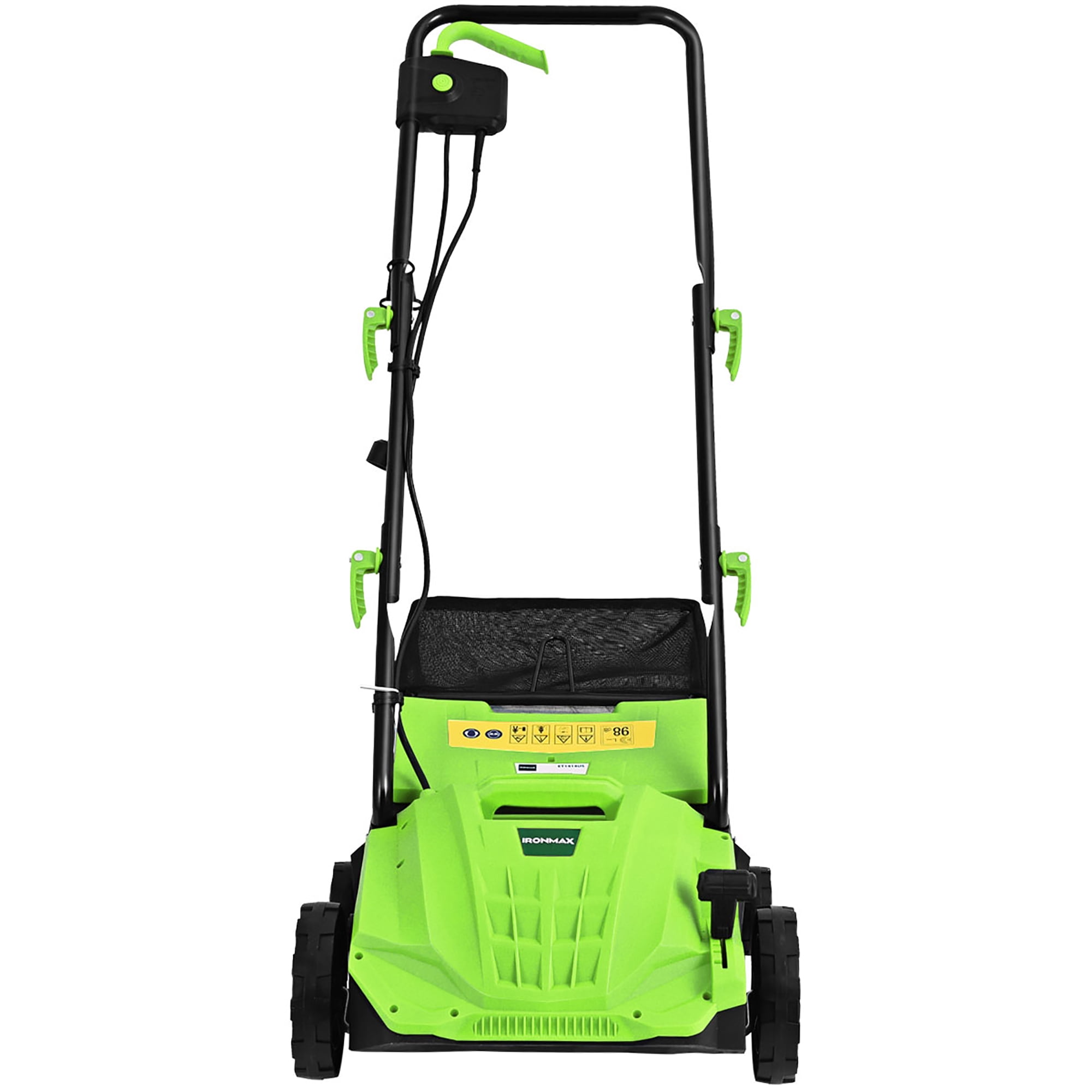 Costway 13-inch 12A Corded Electric Lawn Dethatcher and Scarifier with 11-Gallon Collection Bag (Green) jhsyi