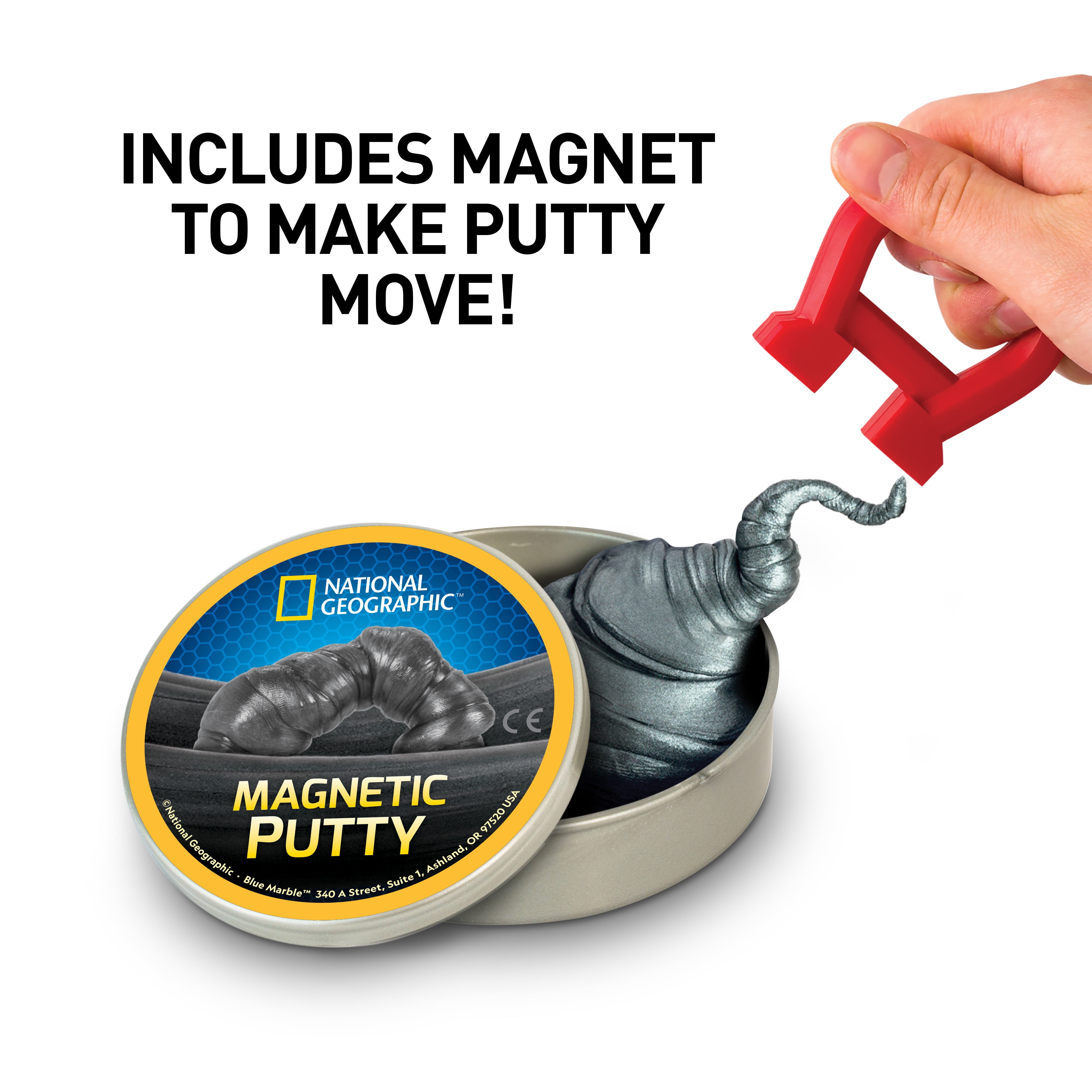 National Geographic Magnetic Putty Slime Science Activity Kit (Grey, 3 oz) xxzu7