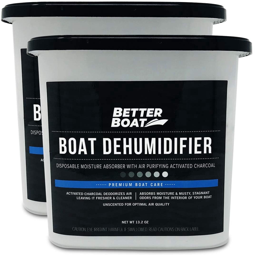 Better Boat Moisture Absorber and Odor Eliminator with Activated Charcoal for Marine, RV, and Home (Black, 2 Pack) mlm9p
