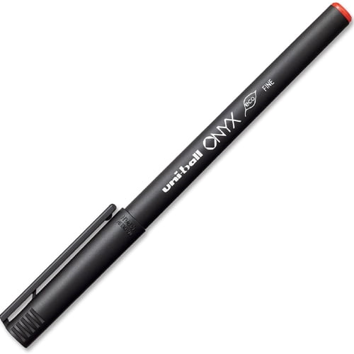 uni-ball Onyx Roller Ball Stick Pen (Red Ink, Fine Point, 12 Count) jg773