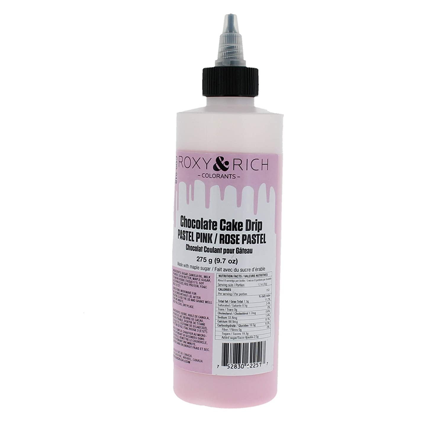 Roxy & Rich Chocolate Cake Drip, Pastel Pink Edible Decorating Icing (2.5 oz) o0vts