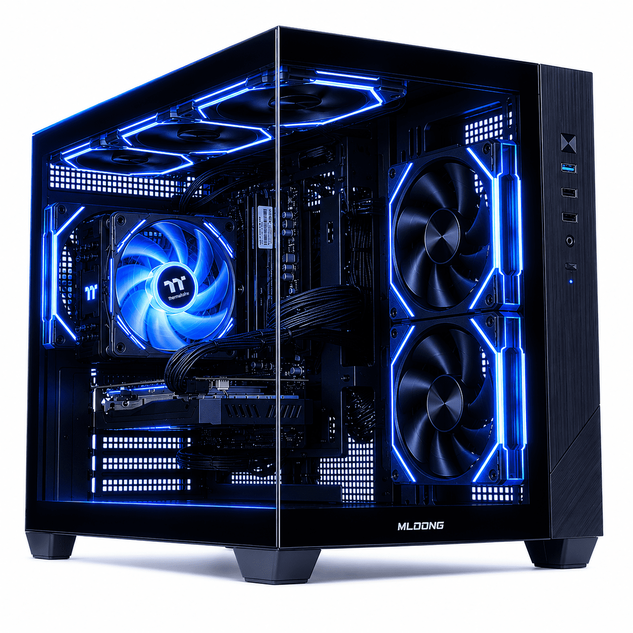 Mloong Gaming Desktop PC (AMD Ryzen 5 5500, Radeon RX 6500 XT 4GB, 16GB RAM, 500GB SSD, Windows 11, Black) 2qjkb