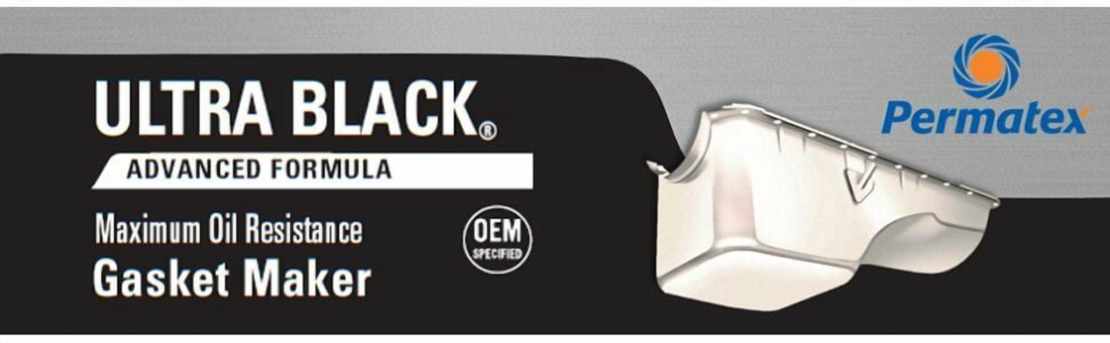 Permatex Ultra Black Maximum Oil Resistance RTV Silicone Gasket Maker (Black, 3 oz) 6qrdi