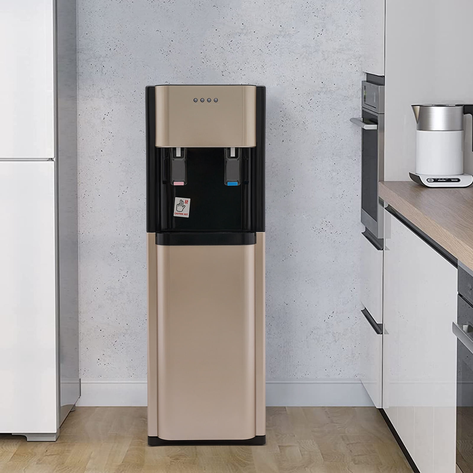 Generic Floor Standing Water Dispenser Bottom Loading Hot and Cold Drinking Machine (Gold, 5.28 Gallon) kn9u8