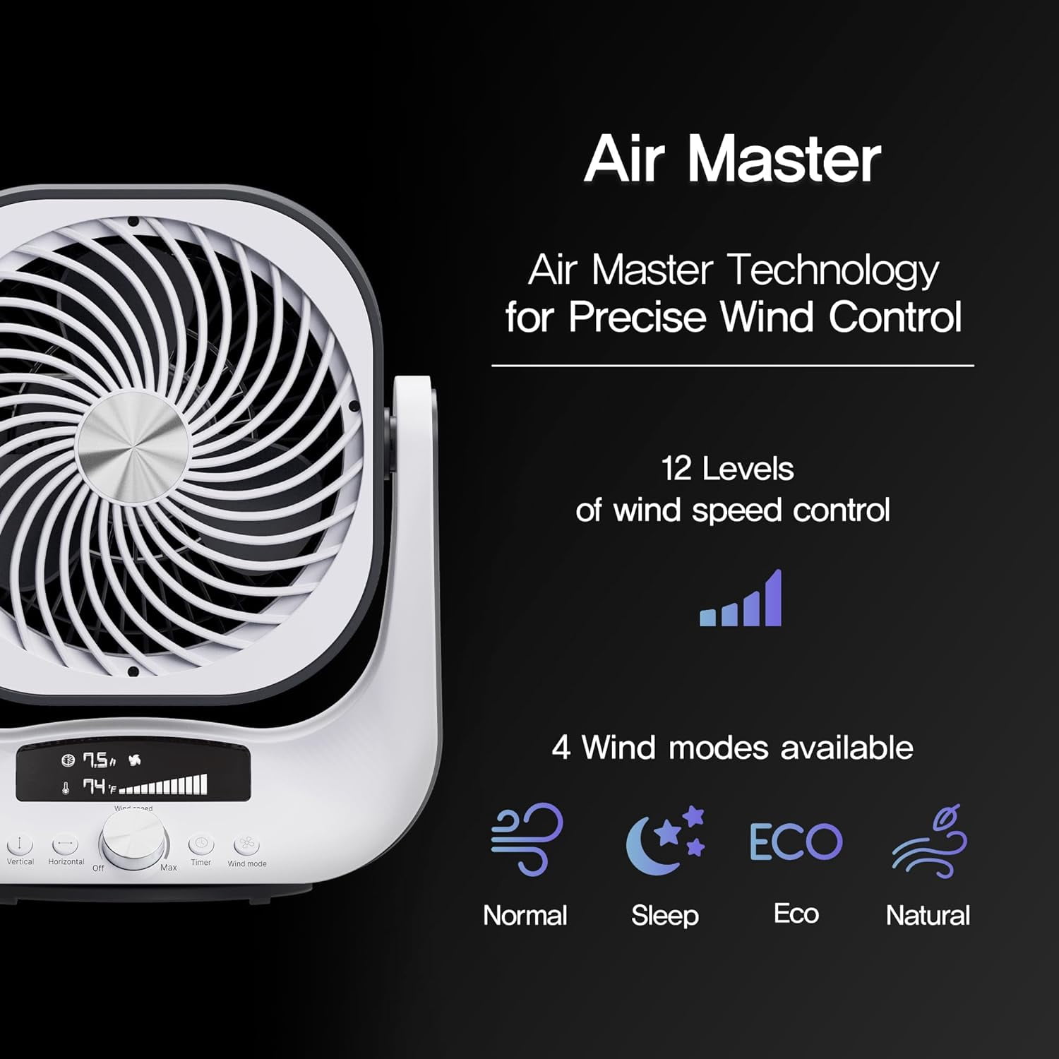 Soleus Air 9 in Tabletop Digital Air Circulator Fan with Remote Control (White, 9 in) 8pwcy