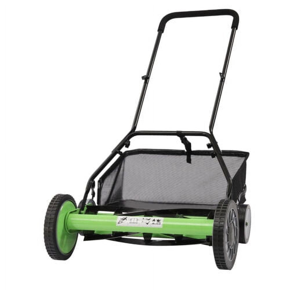 Generic Manual Reel Mower 5-Blade Push Lawn Mower with Adjustable Cutting Height (Black, 20 in) 4zzk6