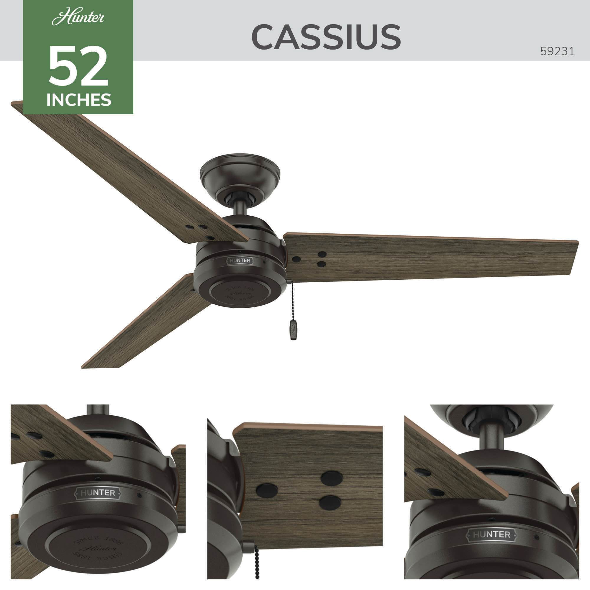 Hunter Cassius Ceiling Fan (Noble Bronze, 52 in) lmk63
