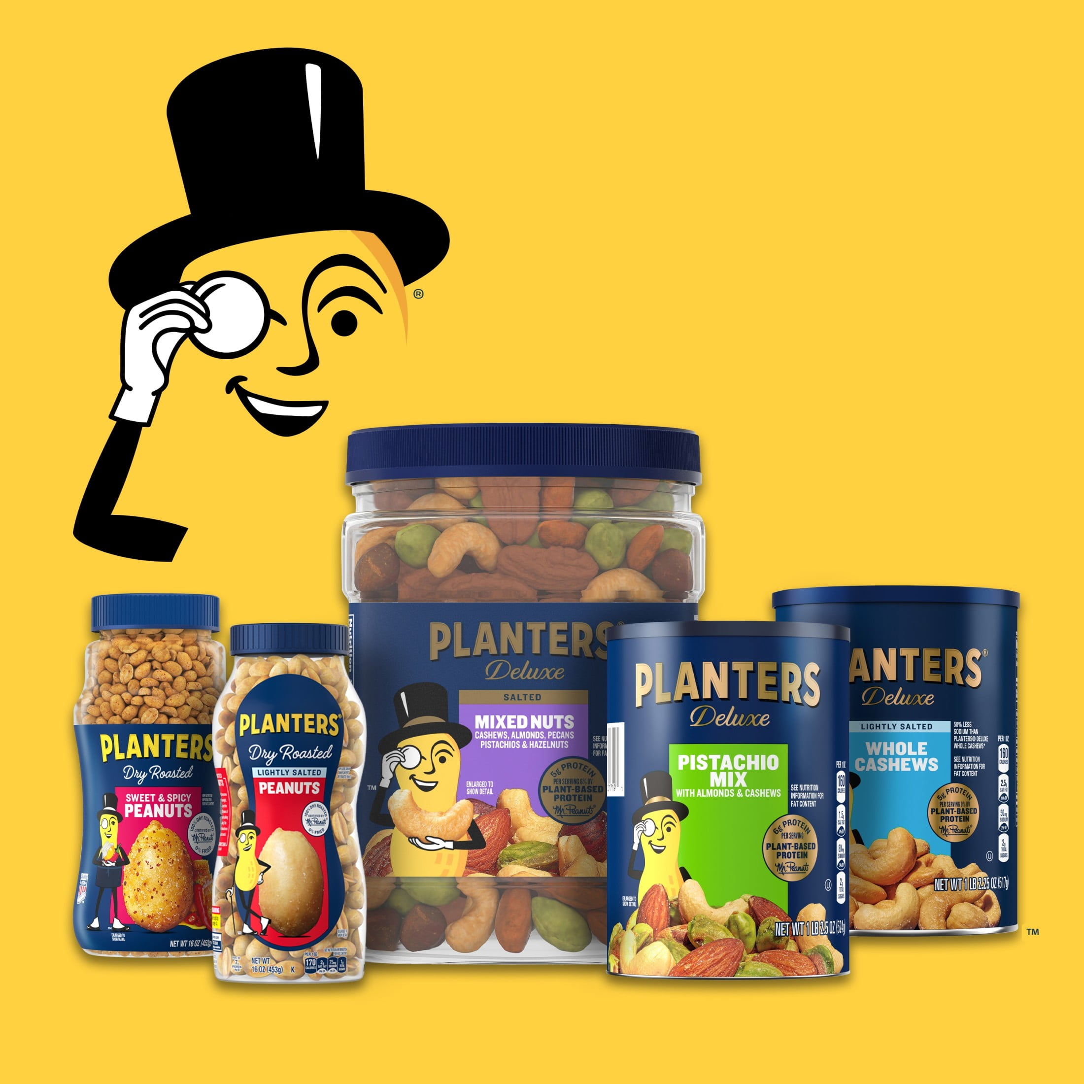 PLANTERS Deluxe Lightly Salted Mixed Nuts, Roasted Almonds Cashews and Pecans (15.25 oz) lu8pk